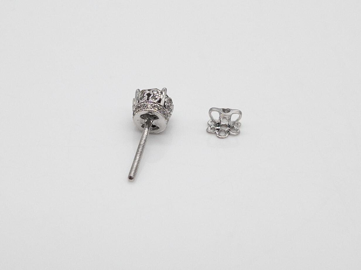 NEW $9000 2.25ct Champagne Diamond 18k White Gold Eternity Screwback Earrings