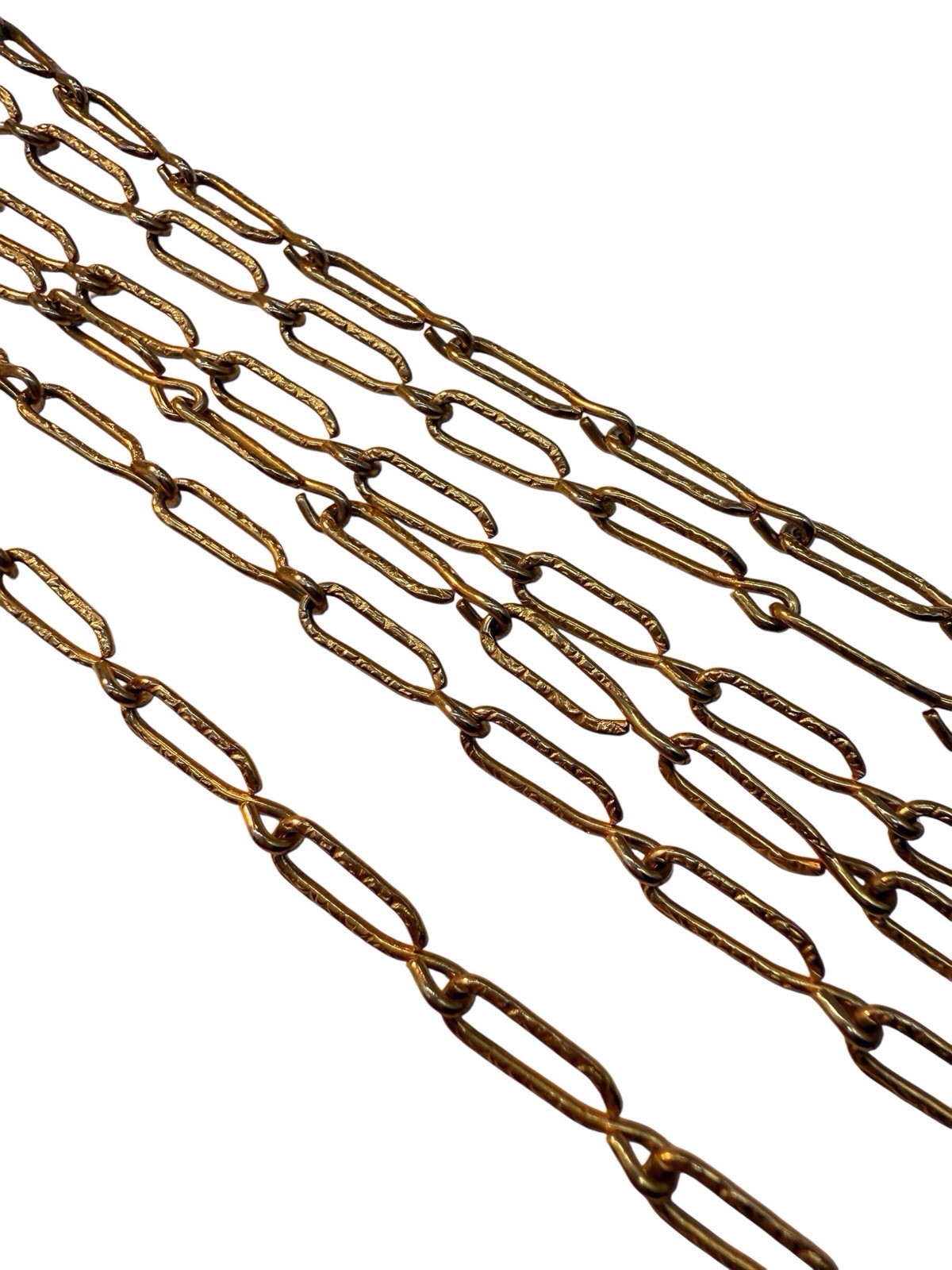 Bead Fringe Bib Necklace 1970s Cuban Link Chain Tassels Frosted Glass Gold T. WB