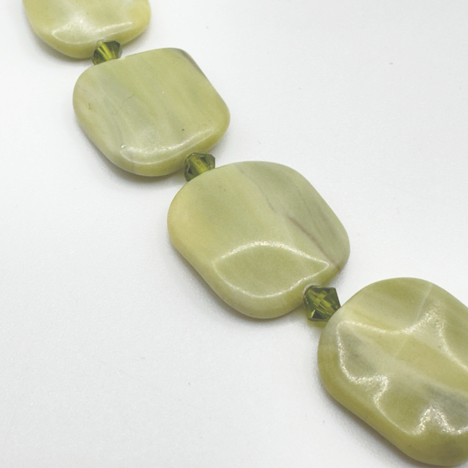 Vintage Artisan Jasper Necklace Choker Modern Boho Earthy Modern Butter Green