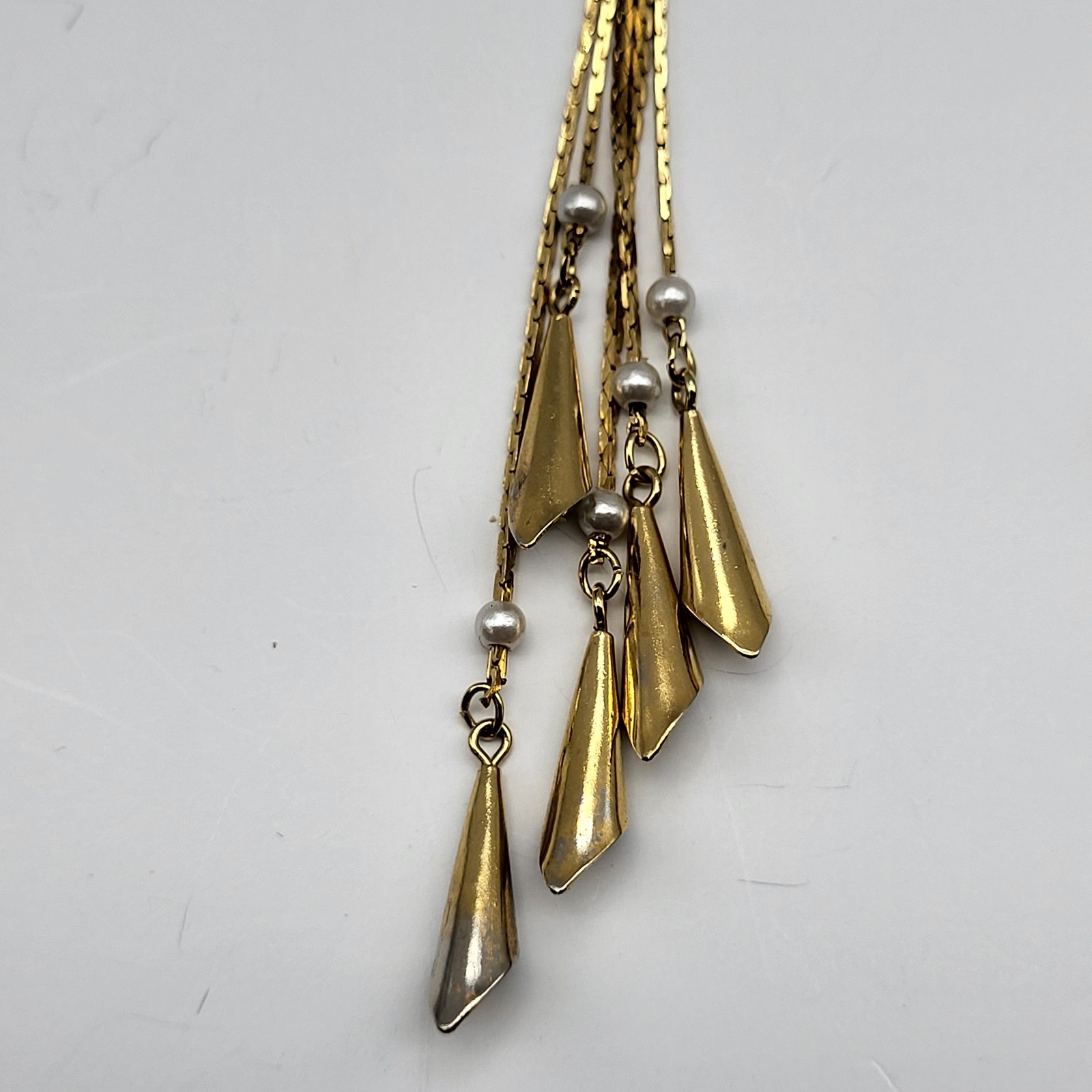 Fabulous dangle Earrings multi strand faux pearl lightweight flirty