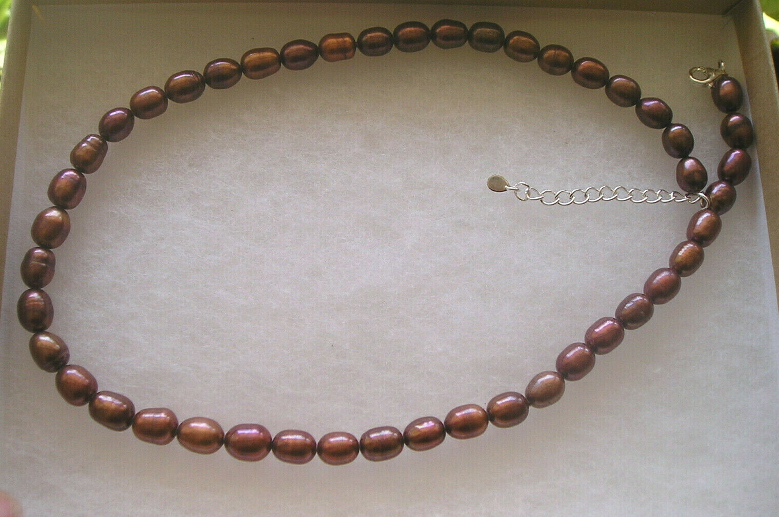 Pretty Brown Fresh Water Pearl Sterling 925 GSJ Necklace 20 1/4″