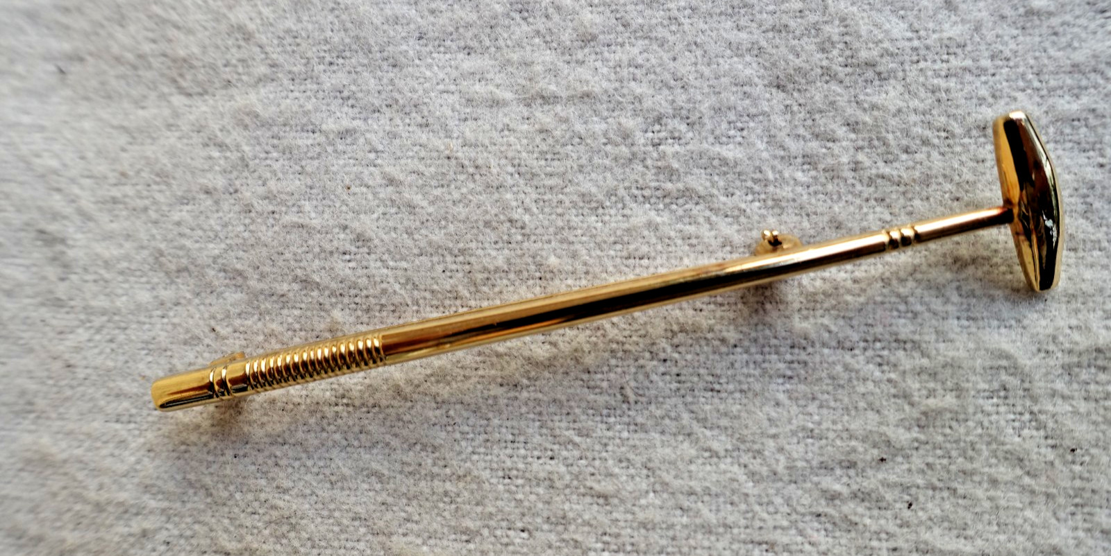 Vintage Gold Plate Polo Mallet Equestrian Horse Riding Sport Brooch Pin Brooch