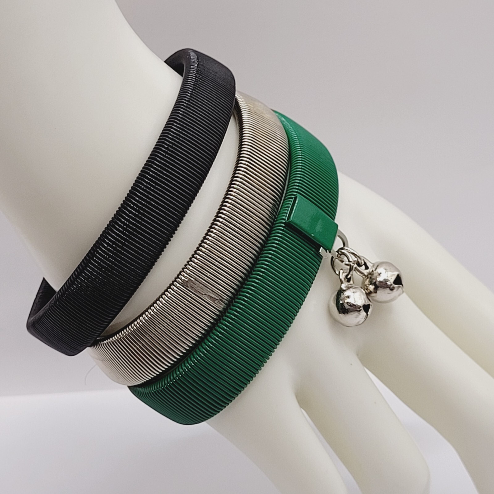 8 Slinky Stretch Coil Shirt Garter Band Style Vintage Bracelet Costume Jewelry