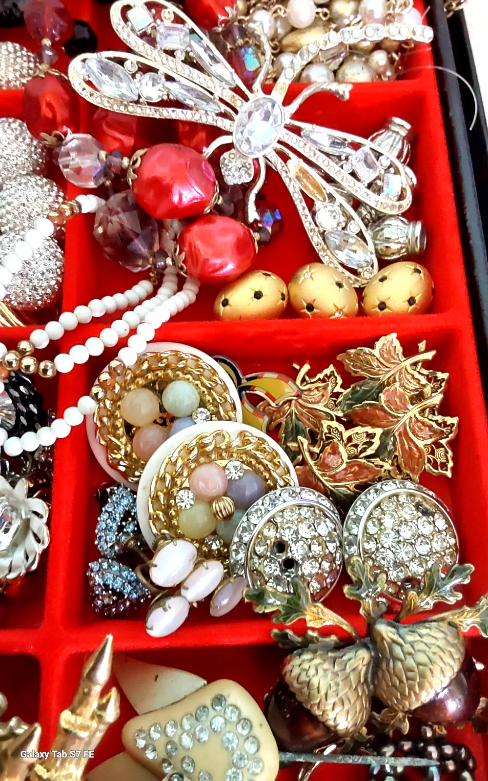 Vintage Rhinestone Necklace Brooch Earring Unique Mix Few Signed Repair Lot