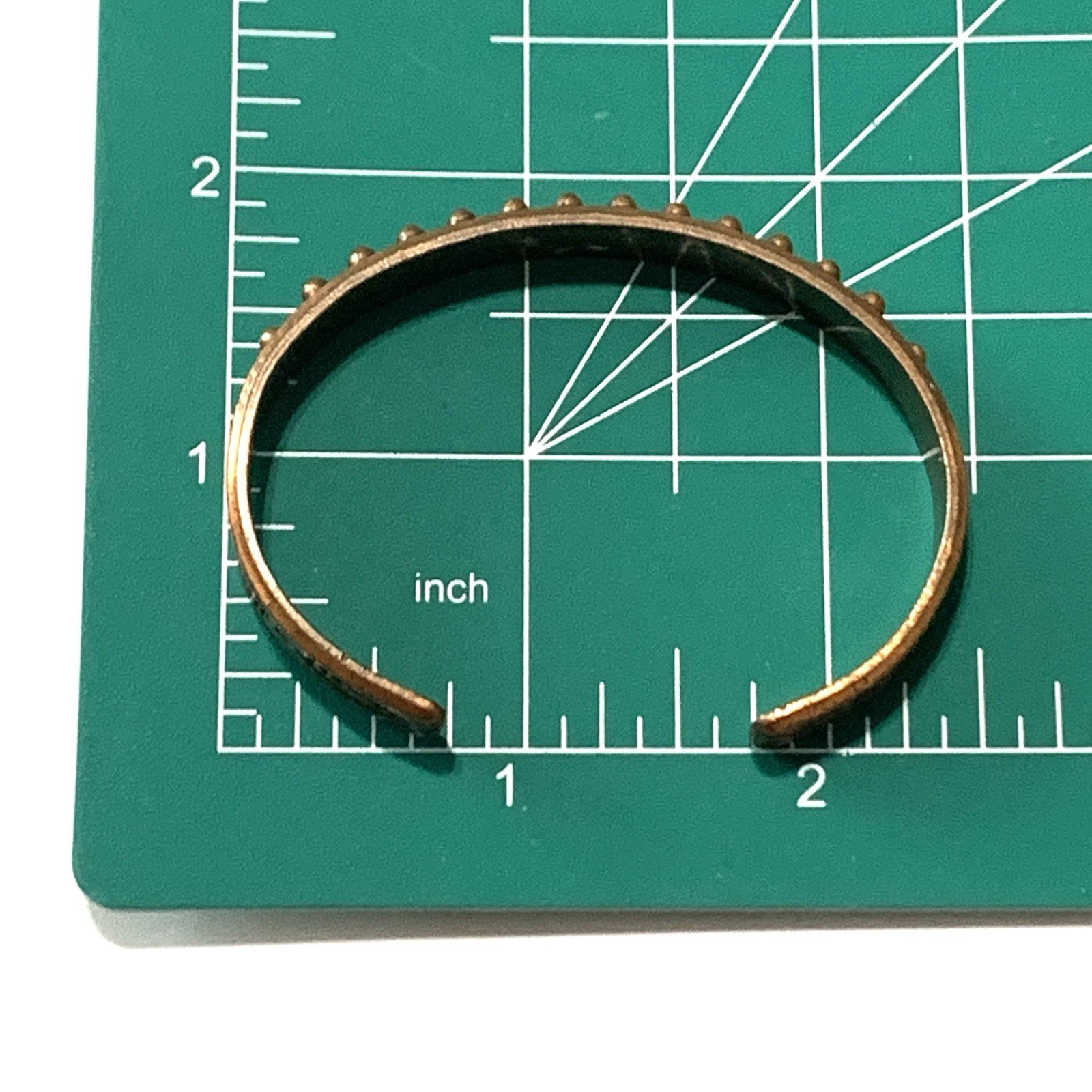 Vintage Mid Century Antiqued Copper Knob Cuff Bracelet Southwestern Bangle SMALL