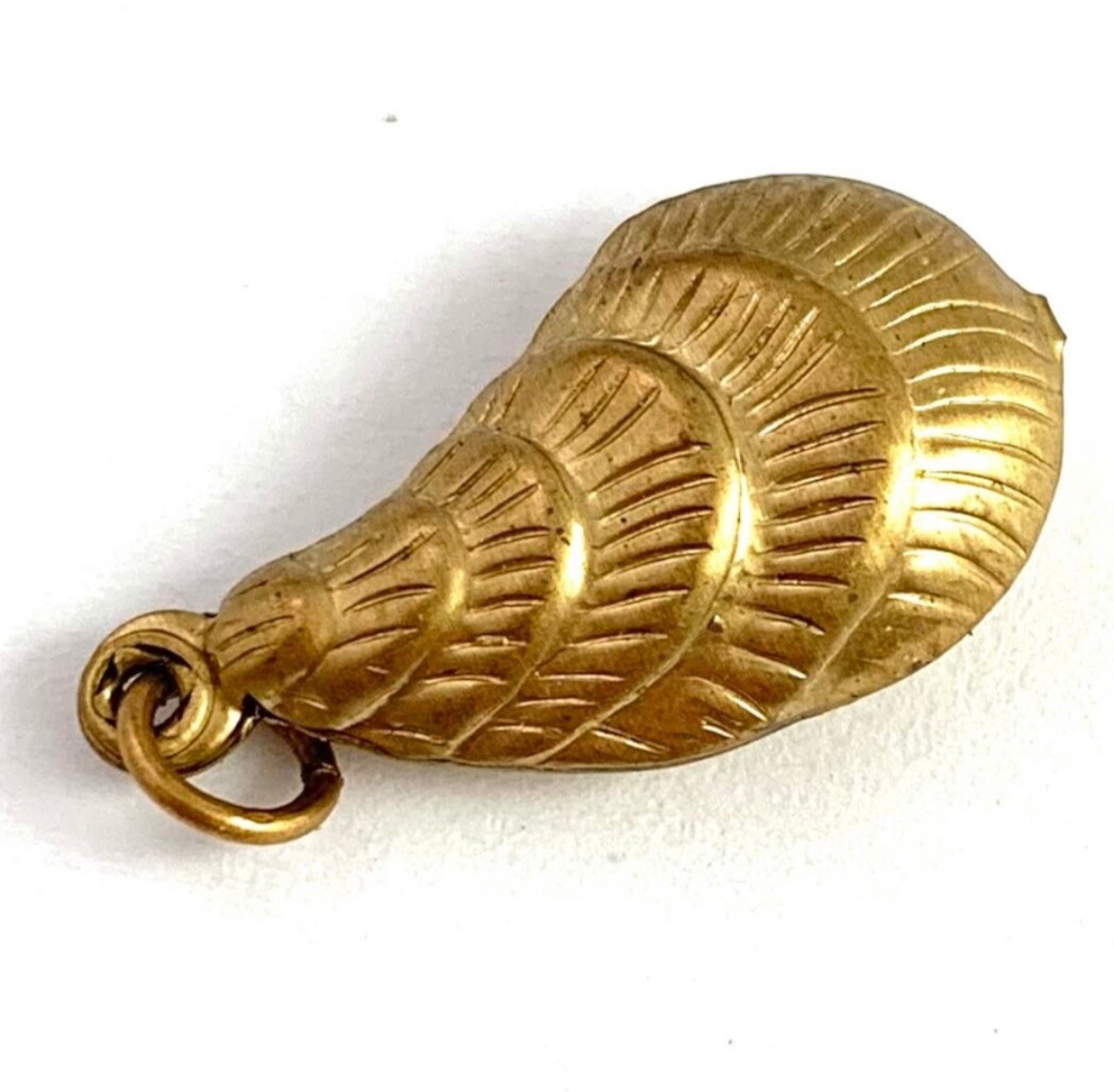 Vintage Seashell Charm Mussel Shell Brass Metal Pendant Vintage Jewelry For Her