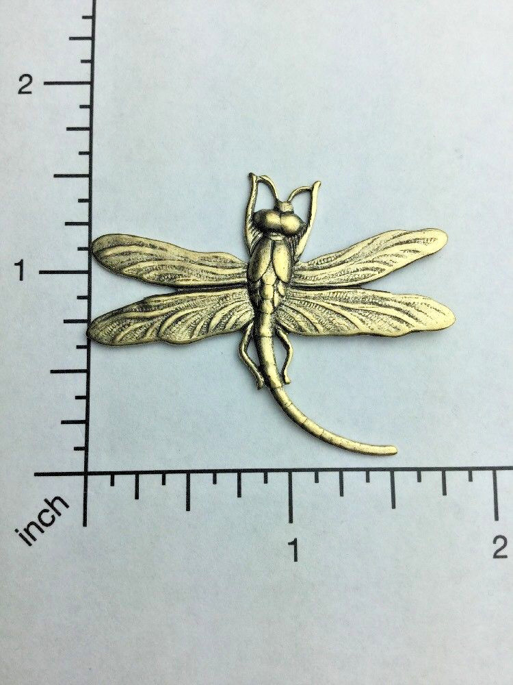 34173 Brass Oxidize Victorian Large Dragonfly Jewelry Finding