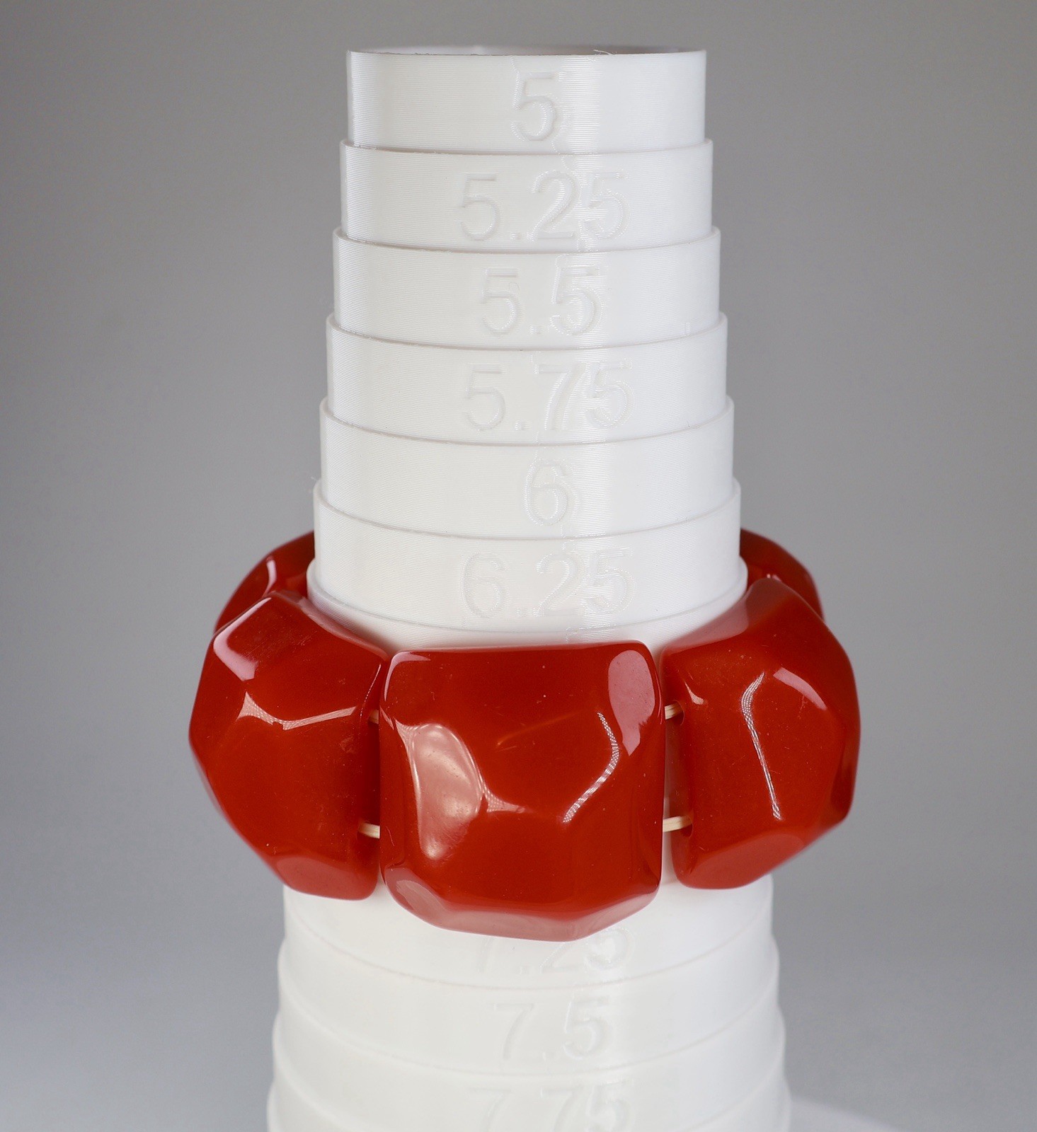 Vintage Funky Mod Bracelet Lucite Acrylic Wide Stretch Red Faceted