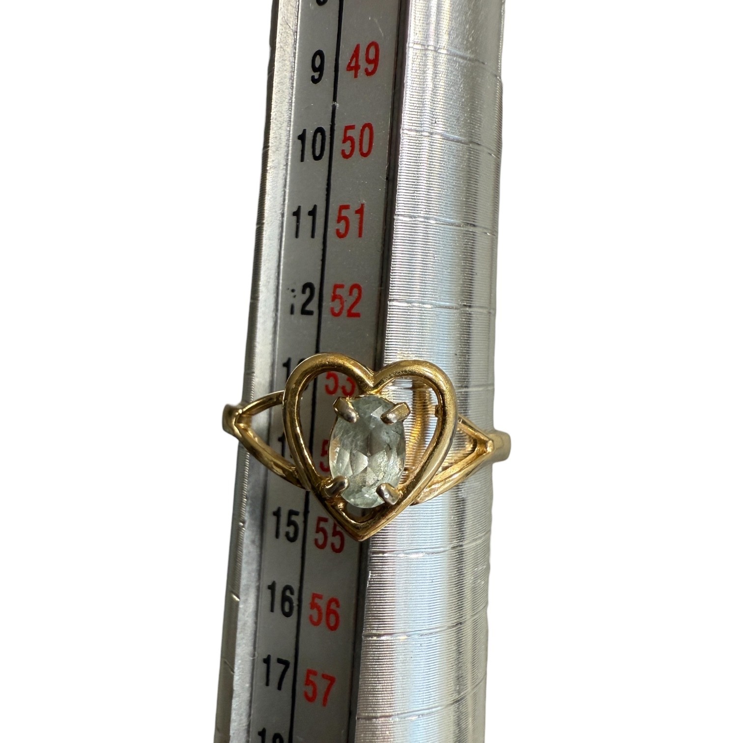 1980s–1990s Vintage Tested Blue Quartz Heart Ring 18k Electroplated Womens 6.75