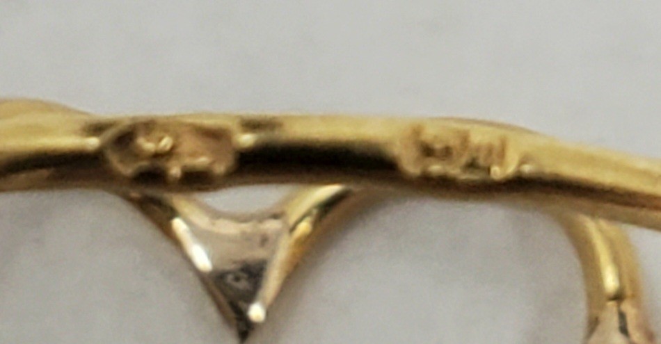 VINTAGE 14K SIGNED HEART RING 7.75