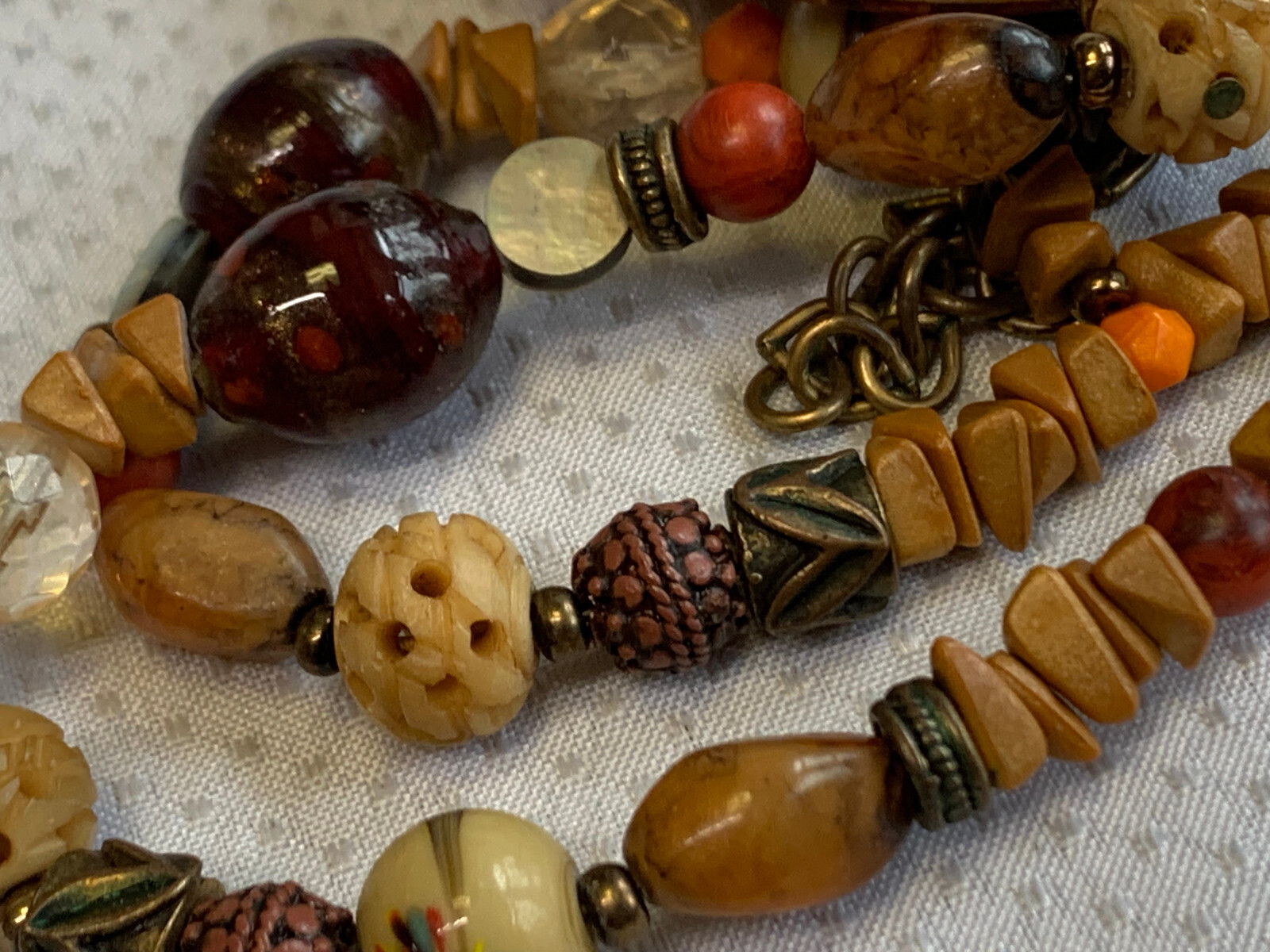Chico’s Costume Jewelry Lot Necklaces Beaded Earthtones Layering Pieces