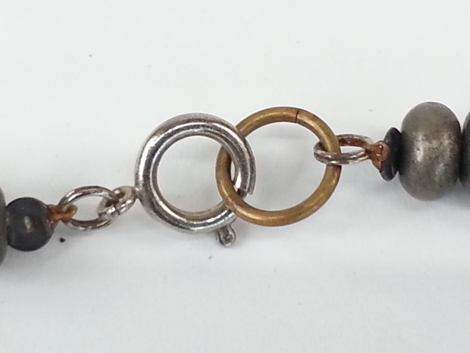 Vintage Beaded Metal Necklace14.5″ / 29″ total length