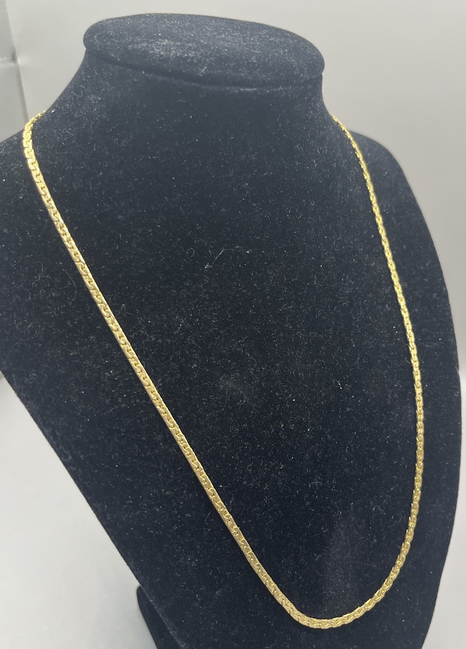 14k Gold Plate 19” Vintage Necklace Brilliant Color