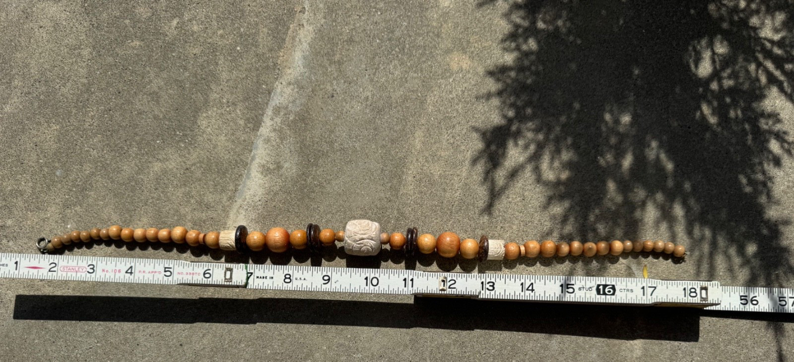 Beautiful ASIAN theme hand crafted wooden Beaded Necklace 17″