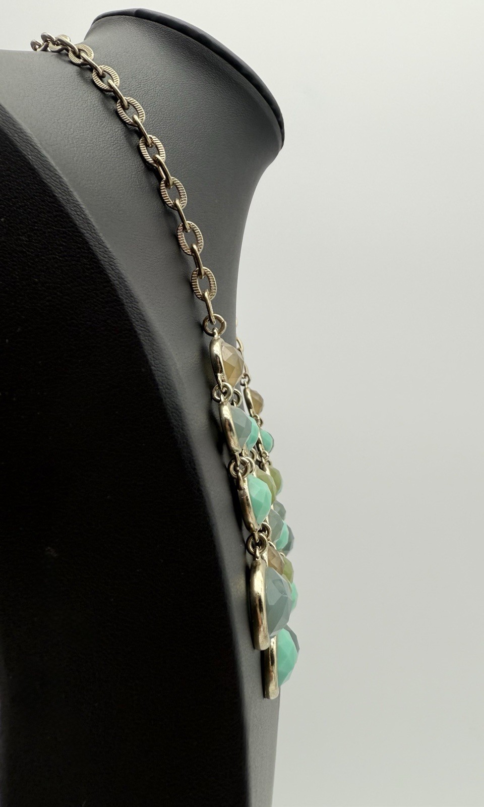 Crown Trifari Gold Multicolor Bib Necklace 17”-19”