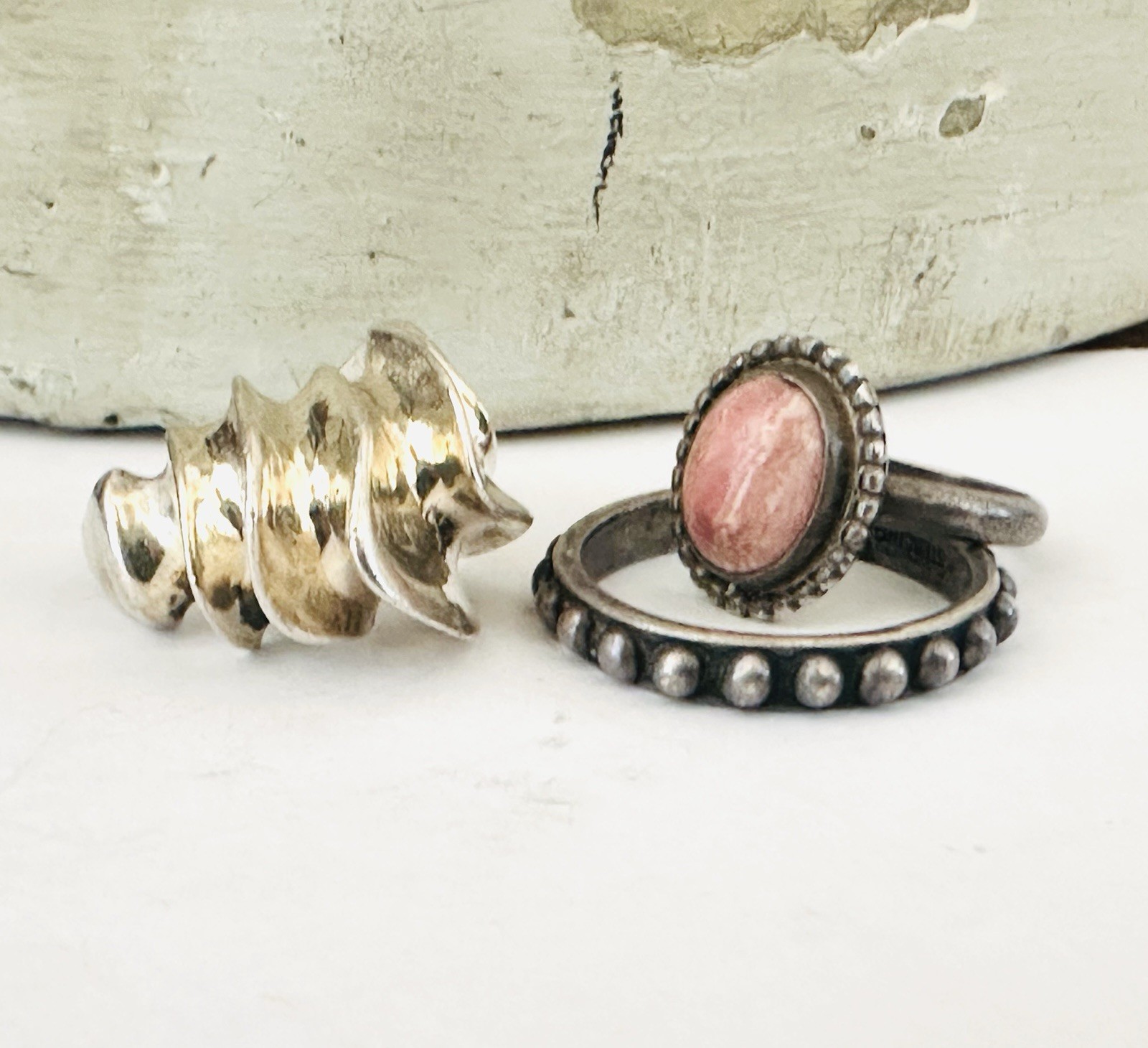 Abstract Ring Sterling Silver 925 Mid Century Modernist Retro Signed