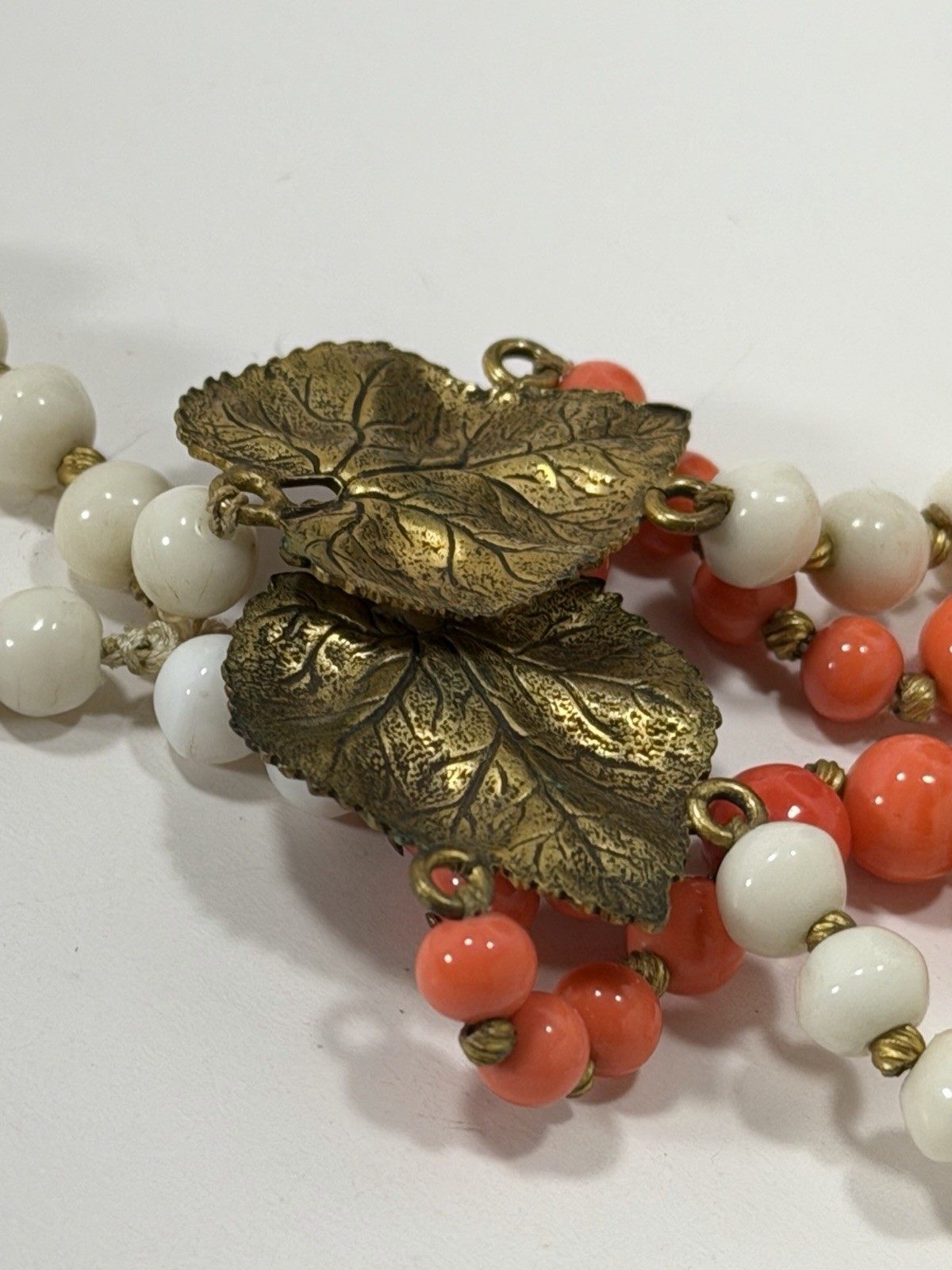 Stunning Antique Natural White & Pink Coral 18” Necklace 34g