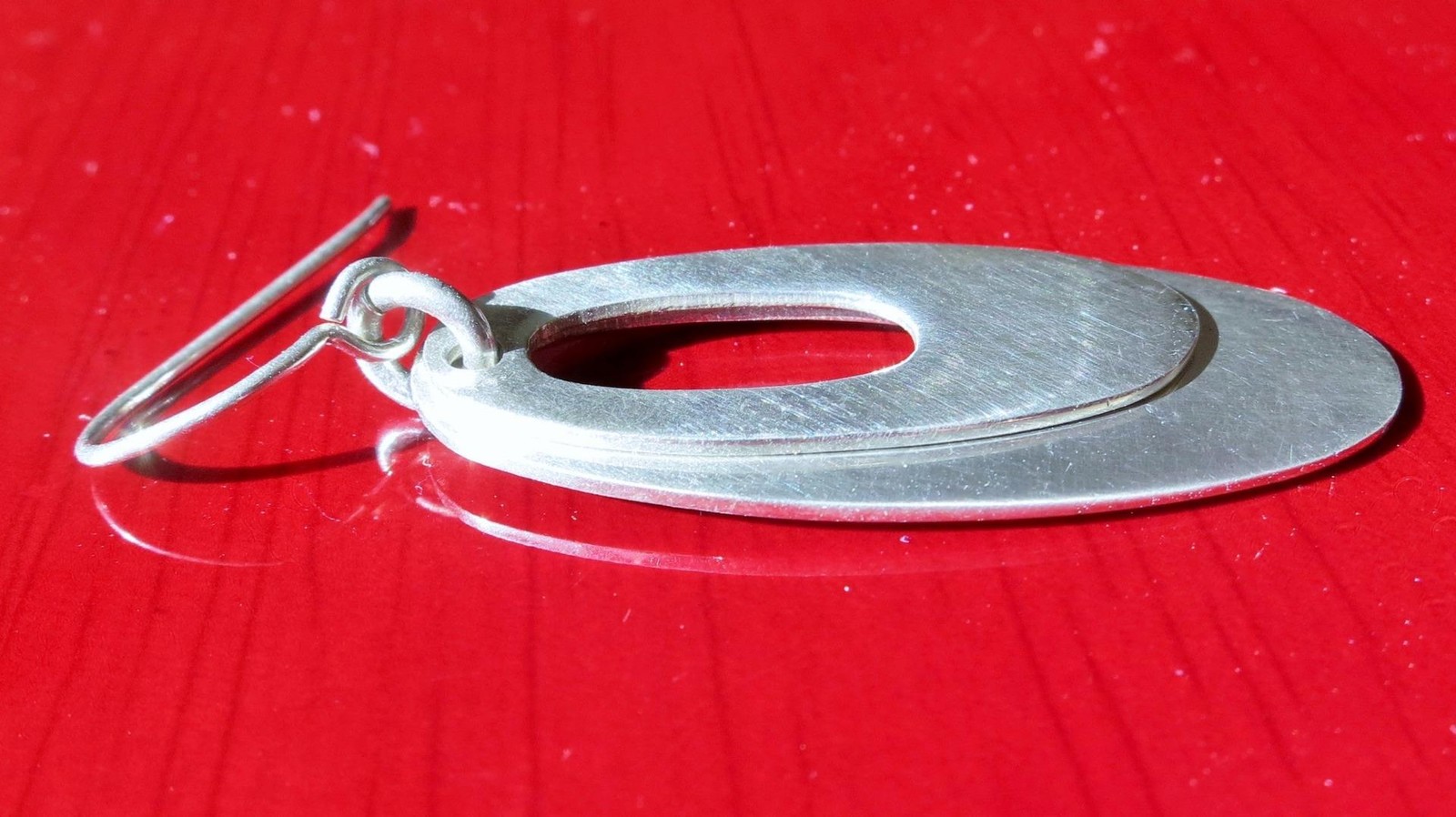 Dominique Dinouart 925 sterling silver earrings 2.0″ dangle layered drop 12.78gr