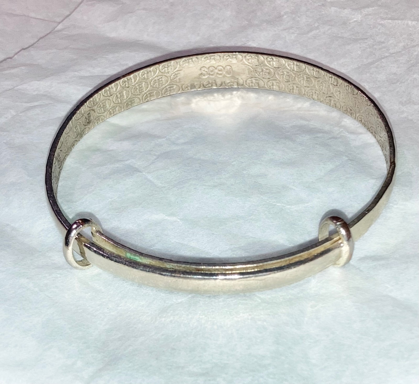 Sterling Silver Starburst Bangle Bracelet Vtg Mid Century Modern Adjustable