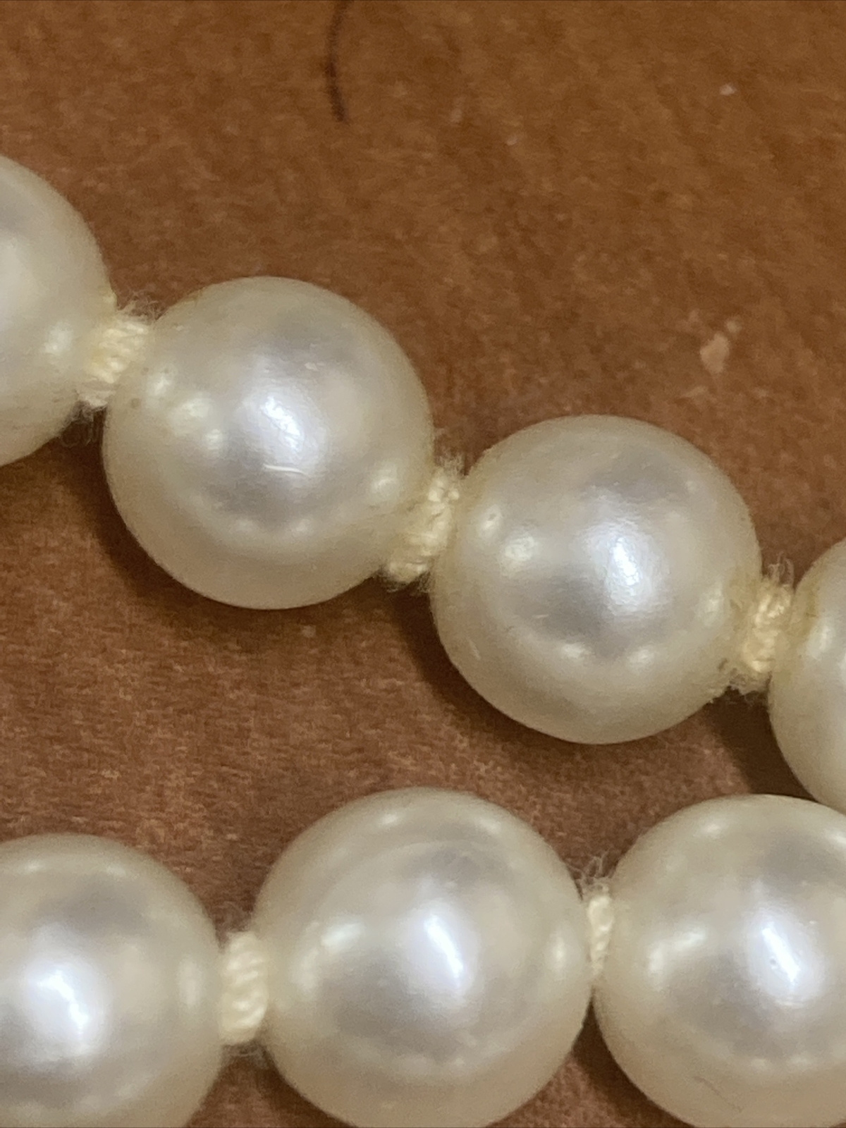 Knotted Faux Pearl 50″ Rope Necklace 6.7 mm 1930-50? See Clasp Vtg Antq? Jewelry