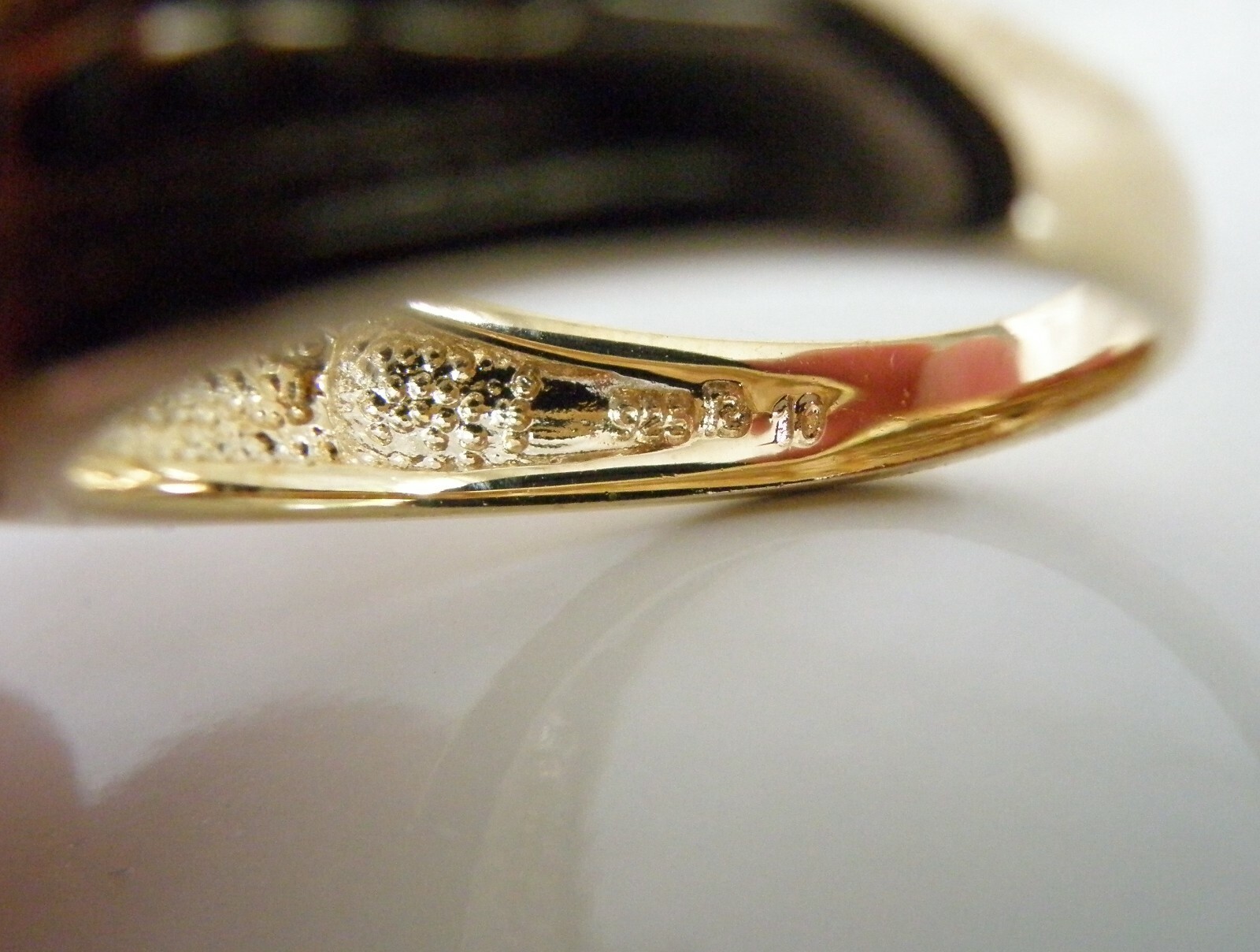 Vintage Sterling Silver 925 Gold on Pink Purple CZ Large Ring Size 10