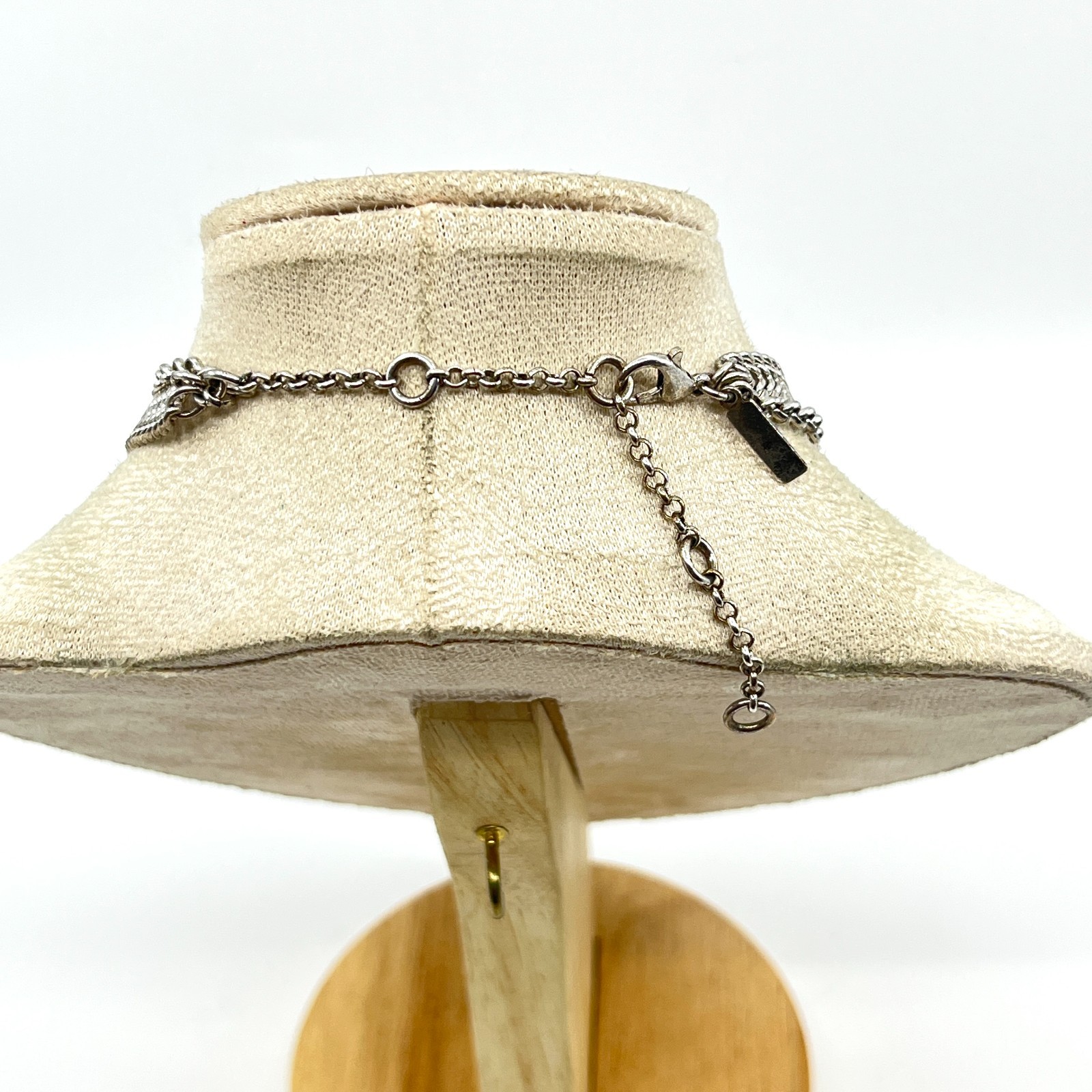 VTG Shyanne Southwest Boho Silver Tone Multi-Layer Mixed Stone Faux Fur Necklace