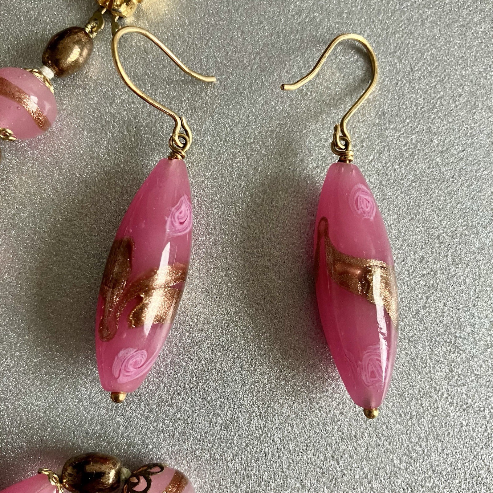 Murano Glass Necklace and Earrings – 1970s