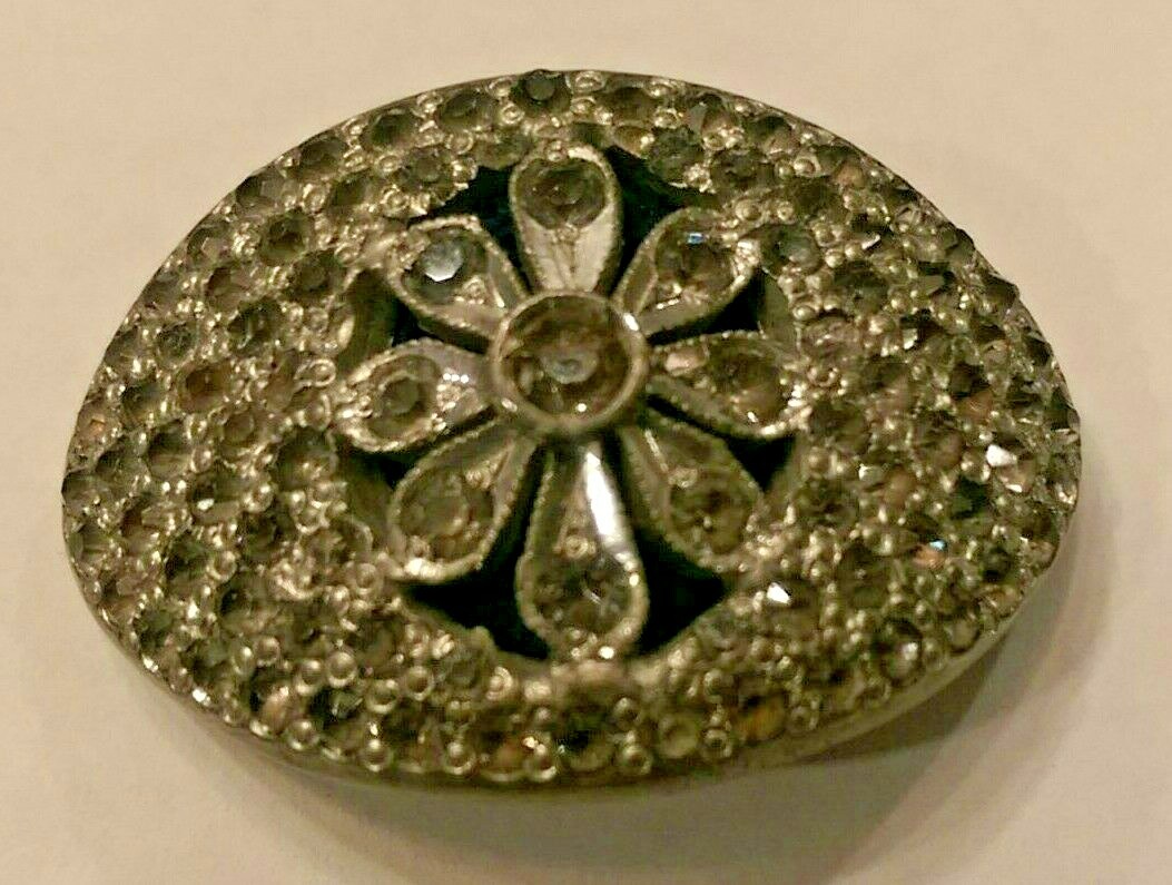 Antique 1910s Rhinestone Fishson Silverite Buckle Henry Fishel & Son Jeweler NYC