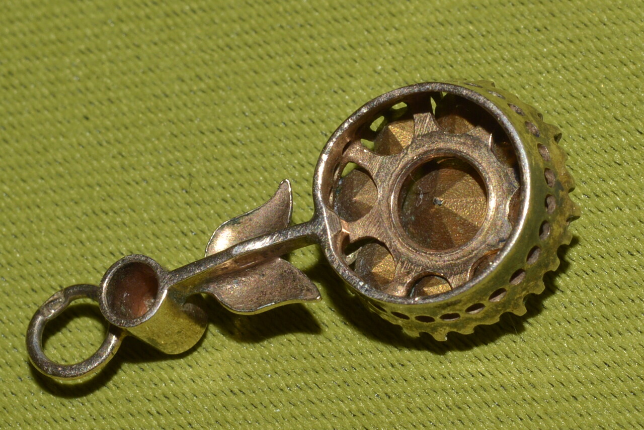 RRR Antique Jewelry 1950s !! Ukraine russian pendant SILVER 875 Art Deco flower