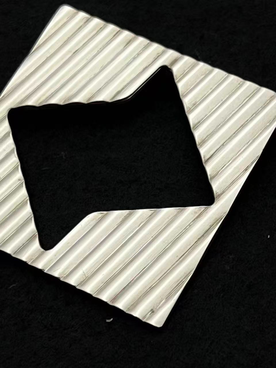 Tiffany & Co. Sterling Silver Square Brooch Pin Pendant Top 39mm SV925 No Pouch