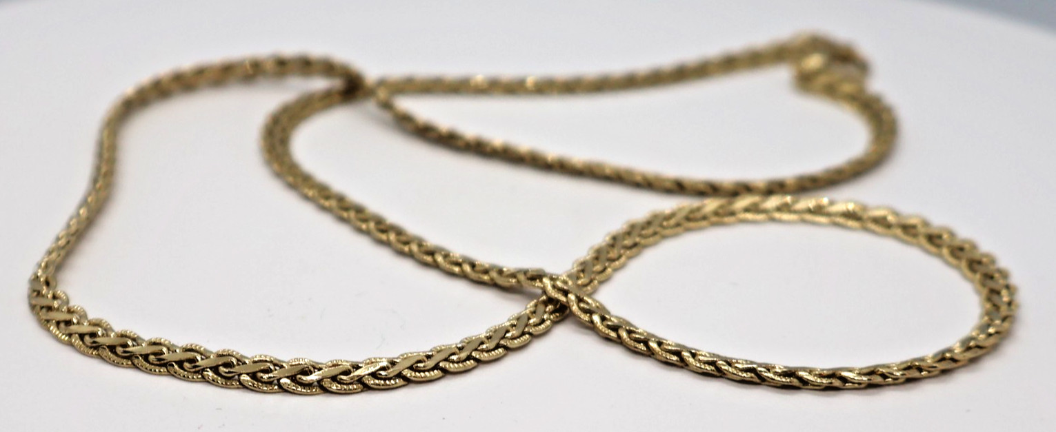 Vintage Franco Wheat Gold Tone Chain 24 Inch Lobster Claw Clasp