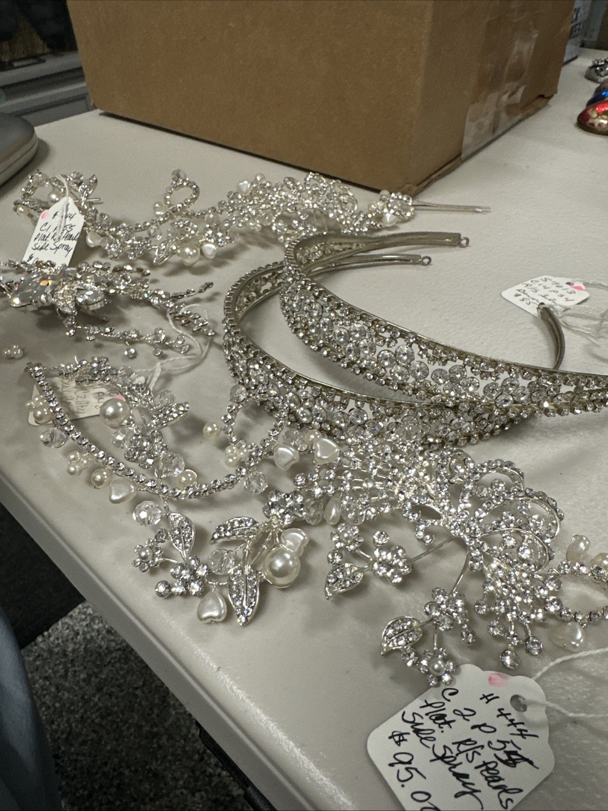 Auction Lot #2 : Rhinestone Headbands and Brooch +