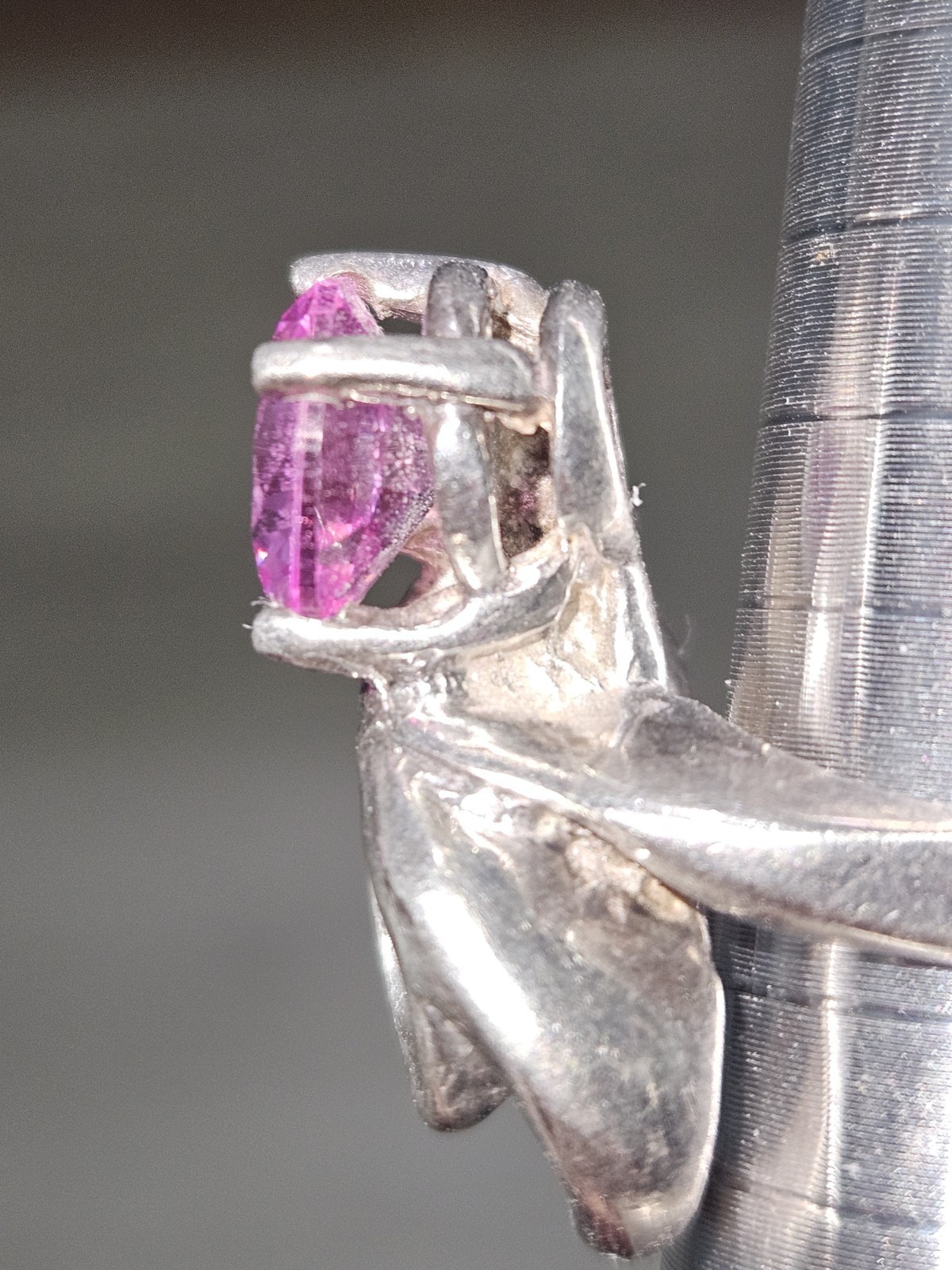 Beatiful & Vintage, Pink CZ 925 Silver Ring 8.2 g Sz 4.75