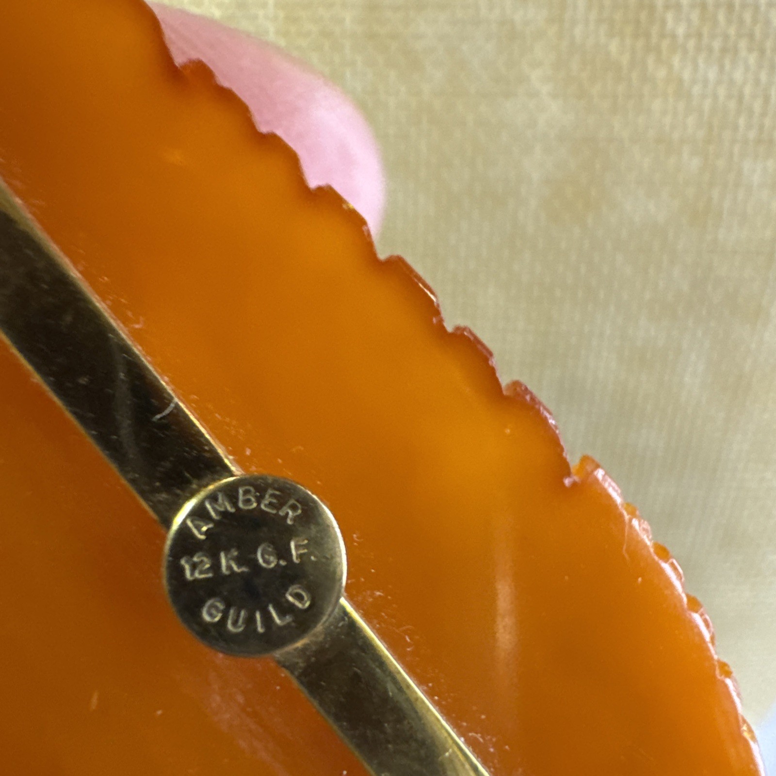 Rare Lovely Vintage Natural Amber Twig Leaf Brooch Pin