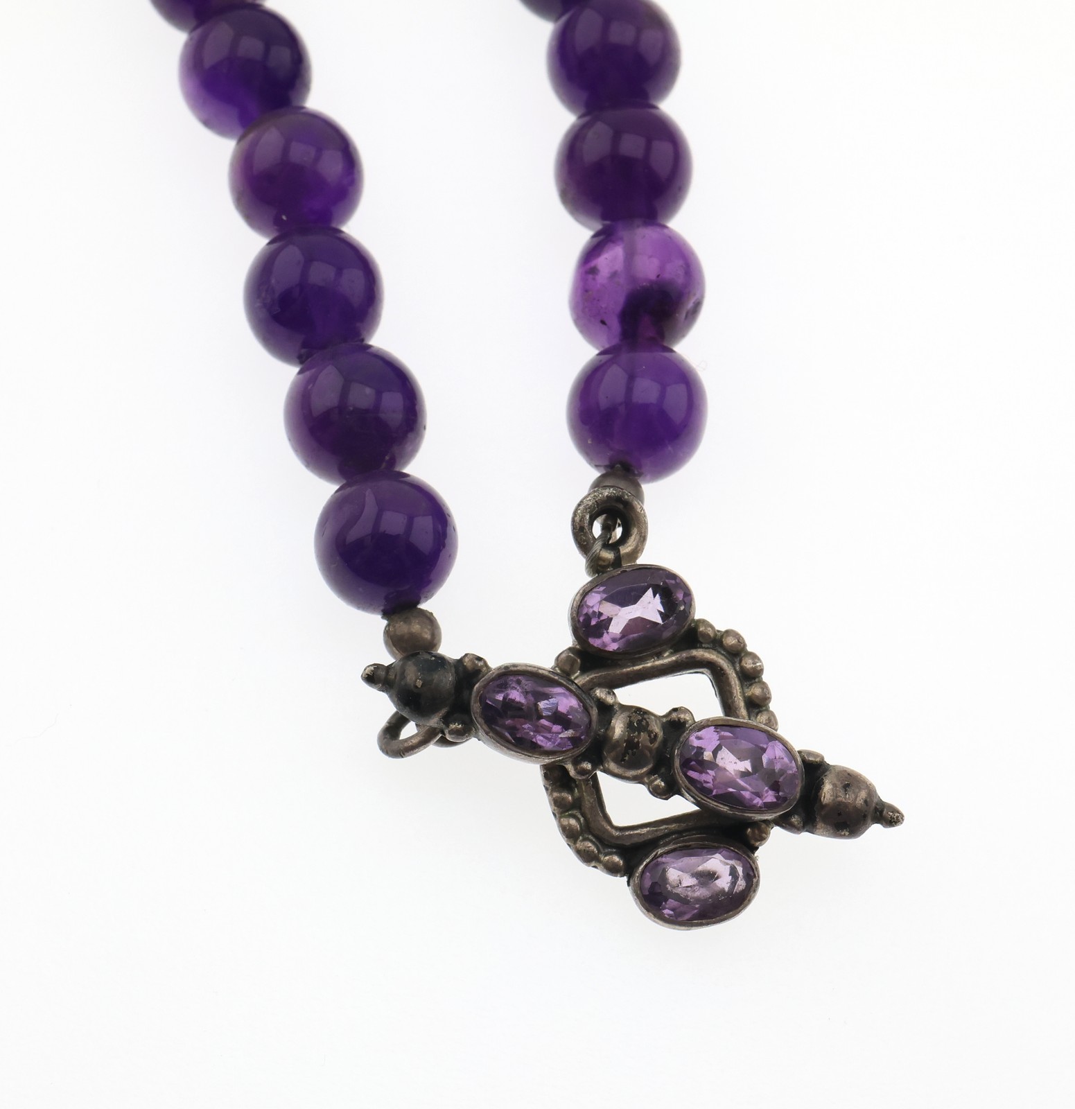 Amy Kahn Russell Sterling Silver Amethyst Citrine Flower Necklace