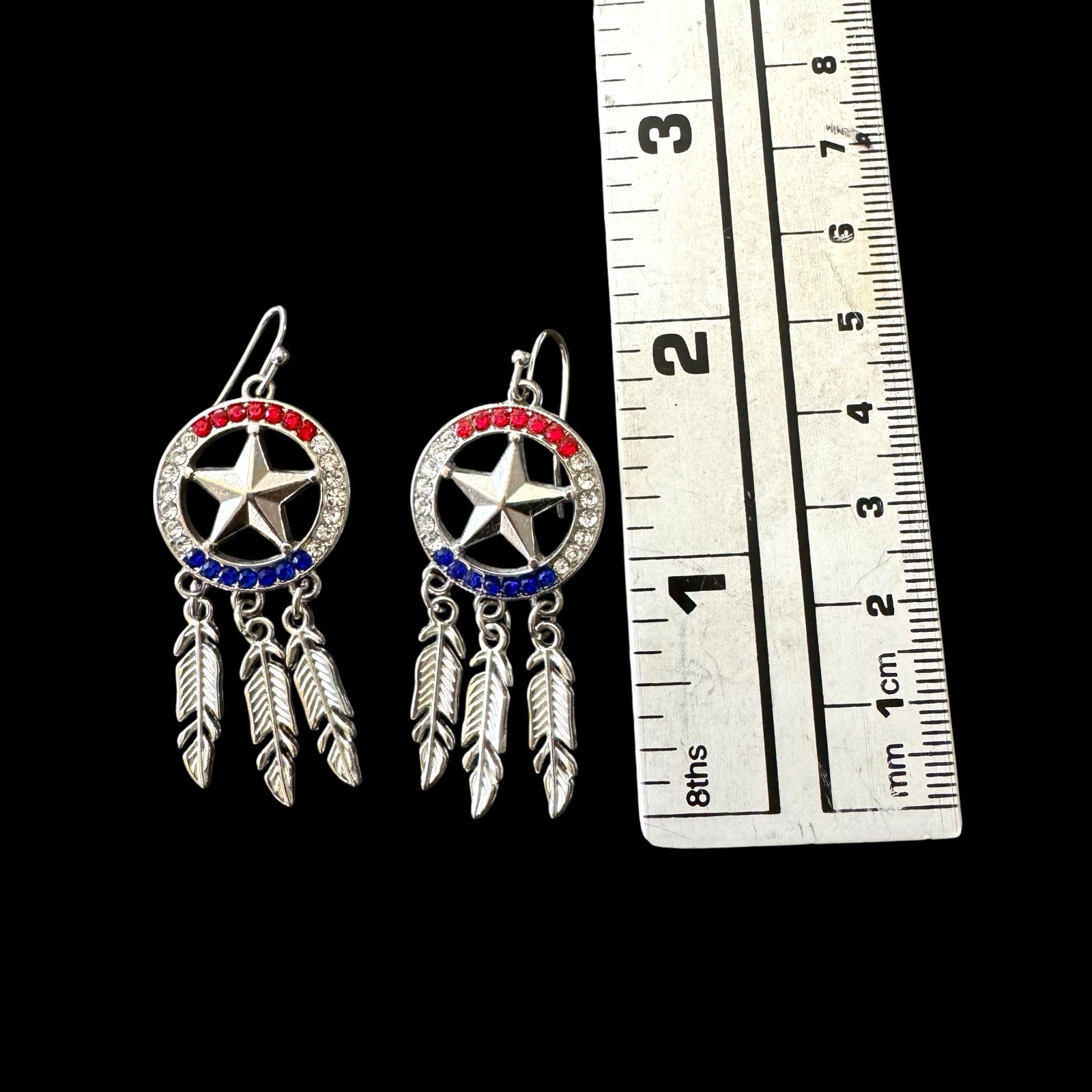 Y2K Dream Catcher Earrings Vtg 90s 2000s Festival Boho Southwestern Feather