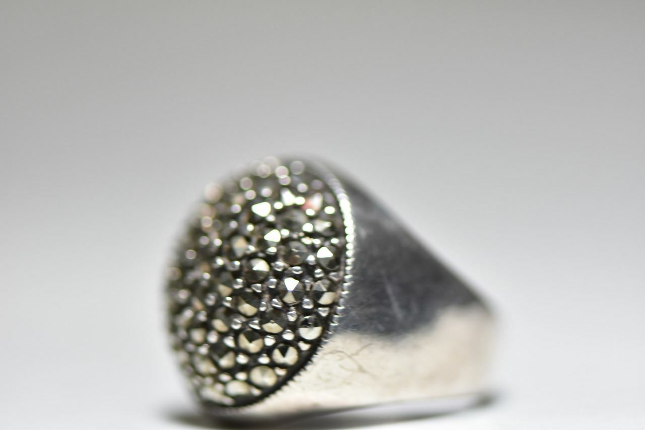 Dome Marcasite ring Art Deco Boho influences women Size 5.75