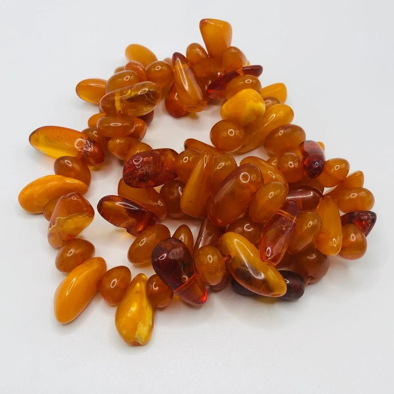 Ukrainian Butterscotch Genuine Amber Beads Necklace 44g 20″ length
