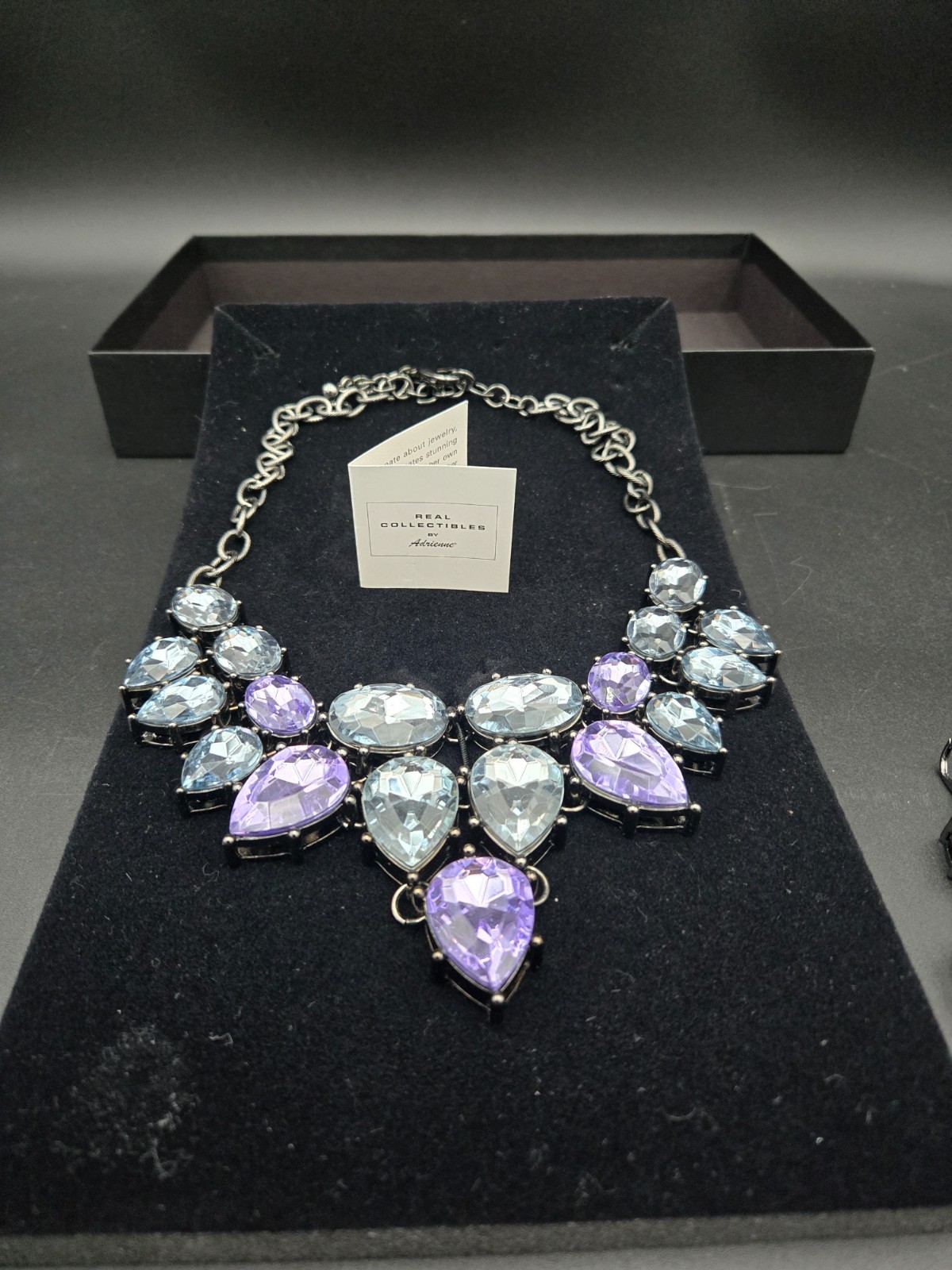 Stunning Blue Purple Faceted Necklace & Earrings Real Collectibles by Adrienne