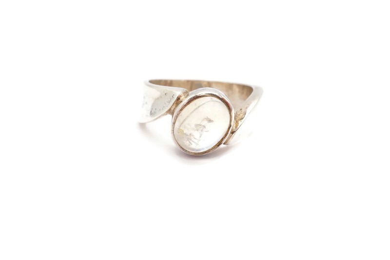 Vintage Sterling Silver 925 Clear Stone Ring Size 5.75