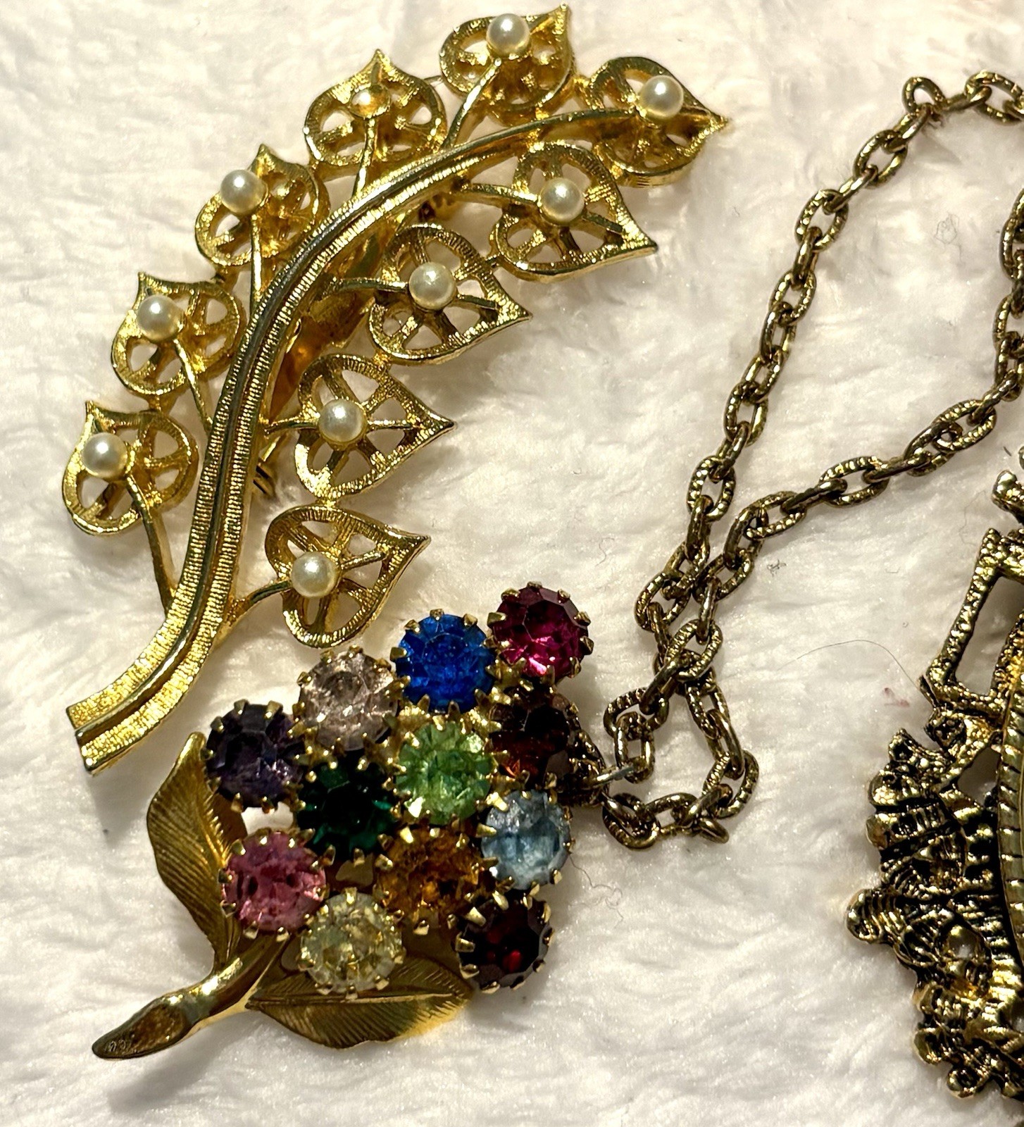 Romantic Estate Jewelry Lot Chest Sterling Gold Filled Pearls Hollycraft 1928