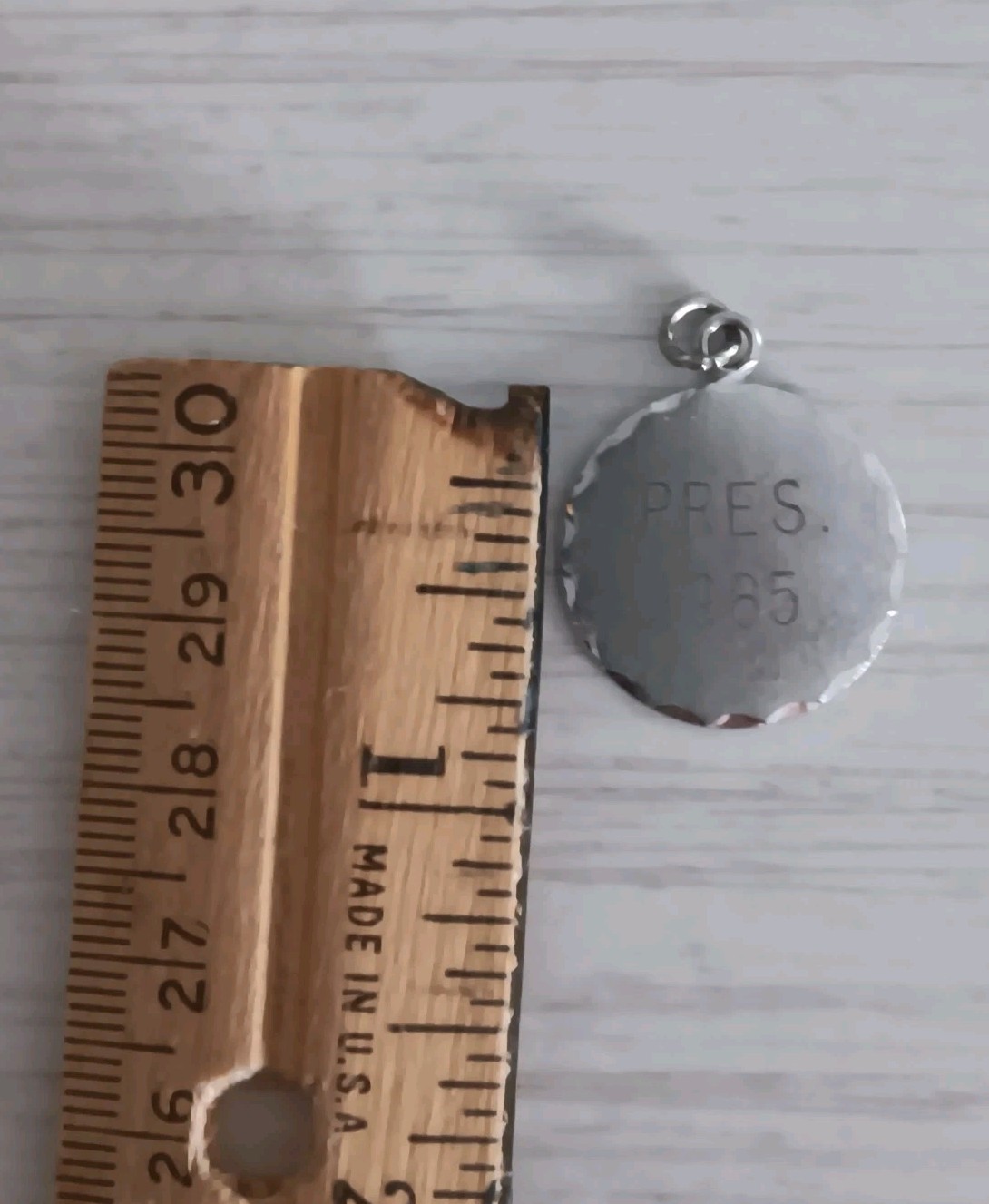 Vtg 1965 Wells Top Hat Logo Sterling Silver Pres. President Charm Park Region