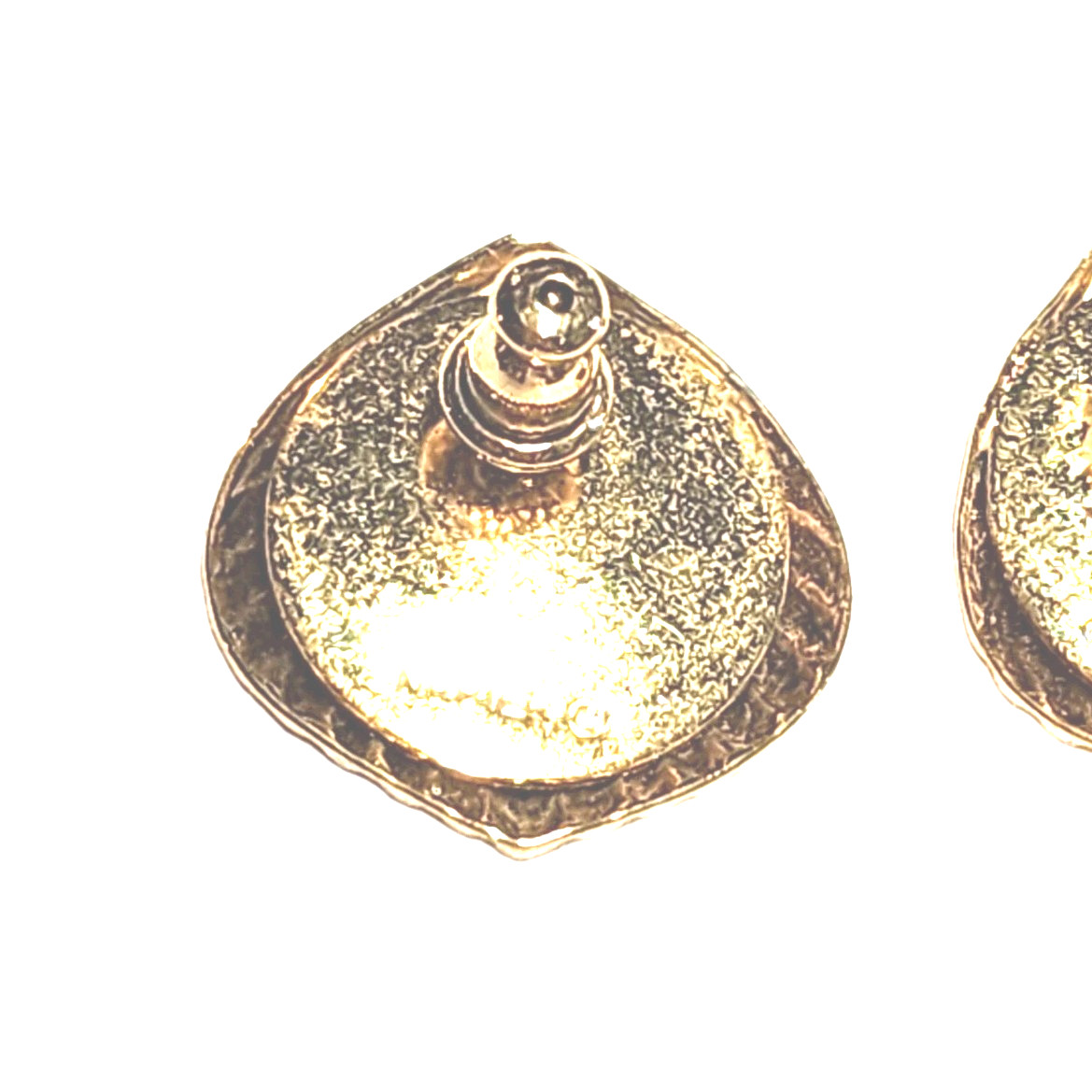 Vintage Napier Gold Tone Leaf Design Textured Post Stud Earrings Leaves Nature
