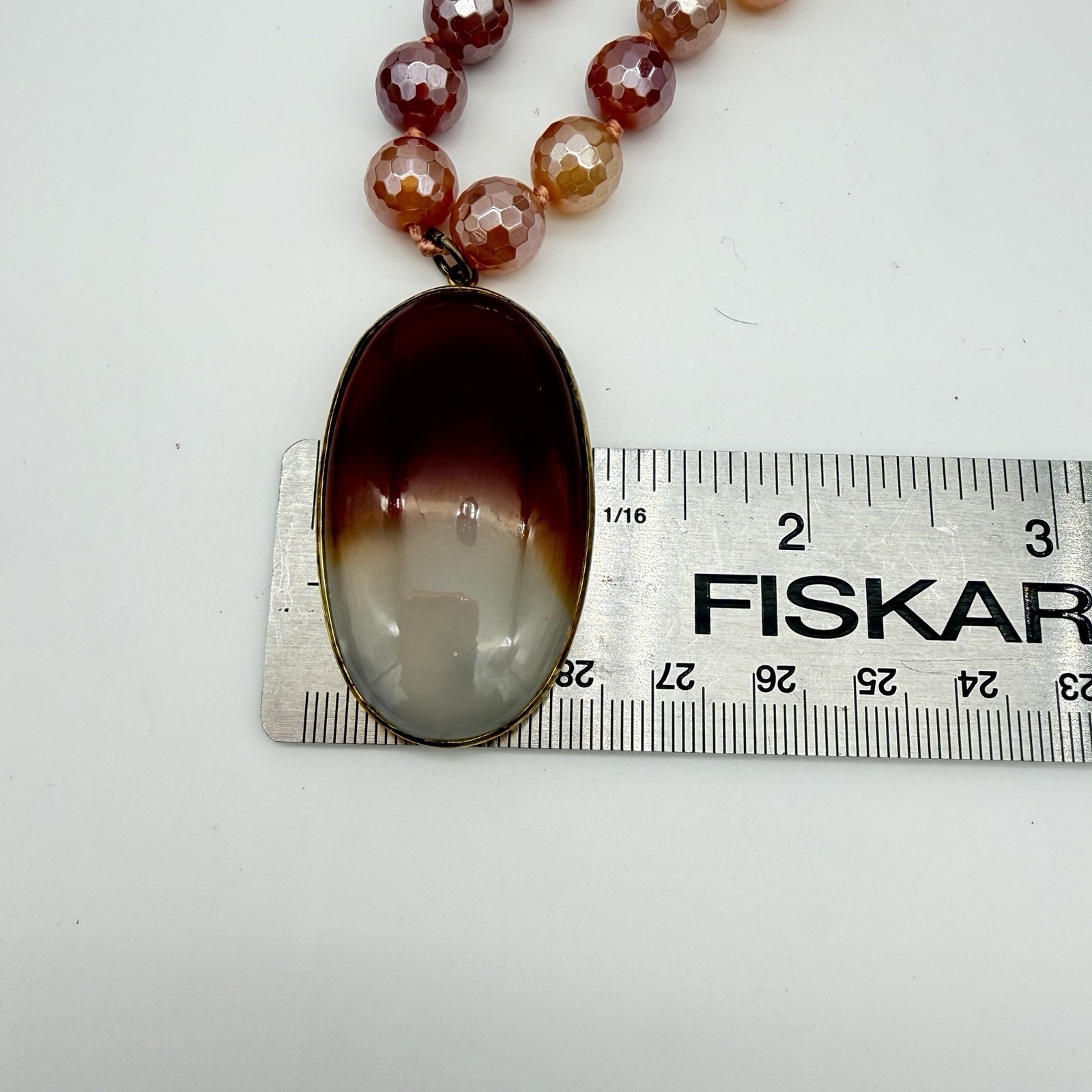 Vtg HSN Sterling Silver Gemstone Necklace Sparkling Agate Statement NOS Org. Tag