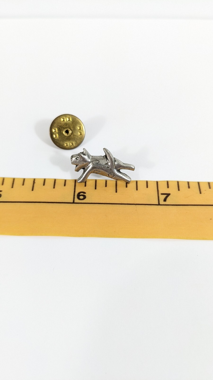 Dog Shaped Puppy Pewter Scatter Pin Lapel Pin Signed Jim Clift