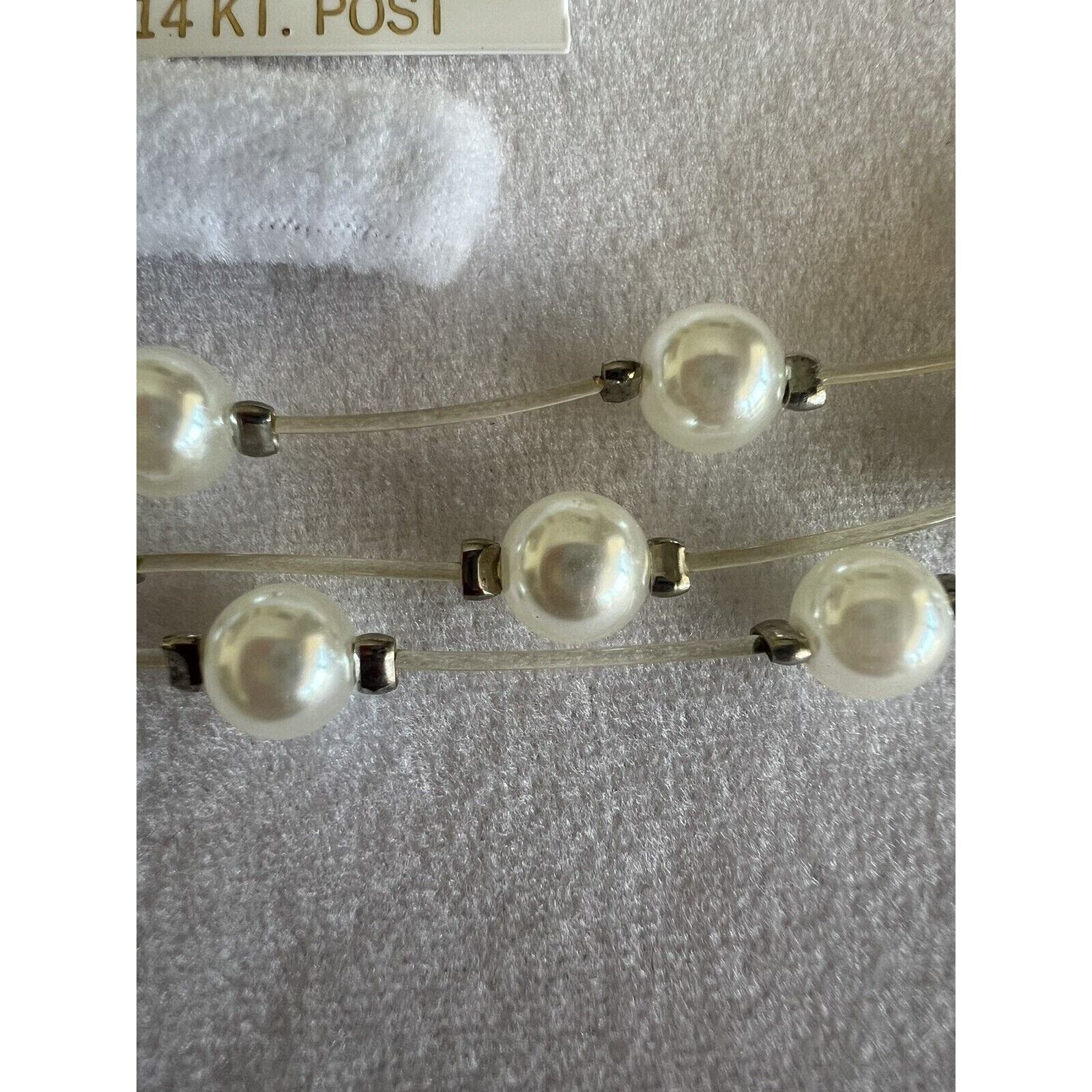 2 PC FIFTH AVENUE Collection JEWELRY 3 Strand Costume PEARL Hand Made G Silver