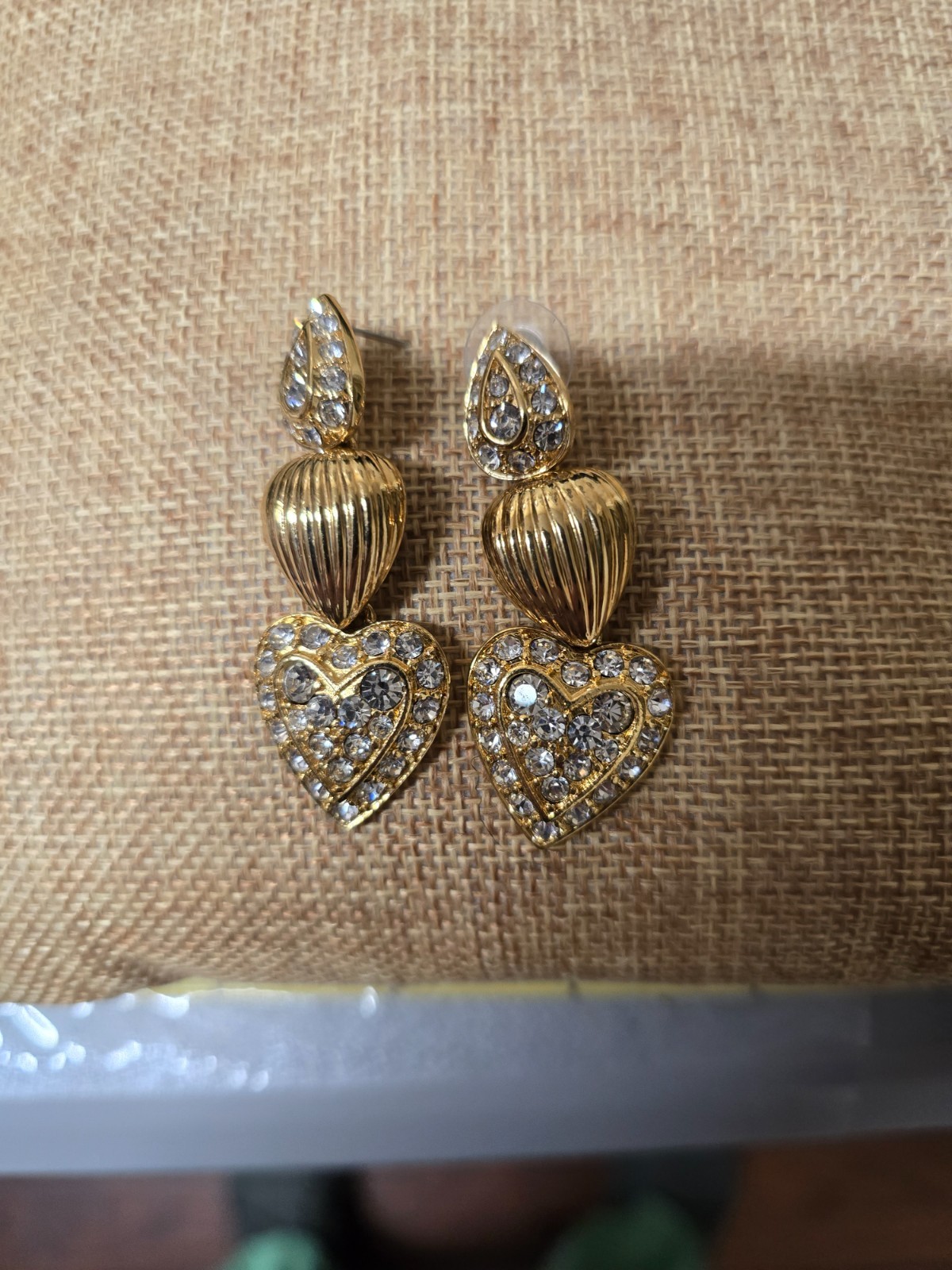 NOLAN MILLER AMAZING FOUR WAY CRYSTAL HEART PIERCED EARRINGS