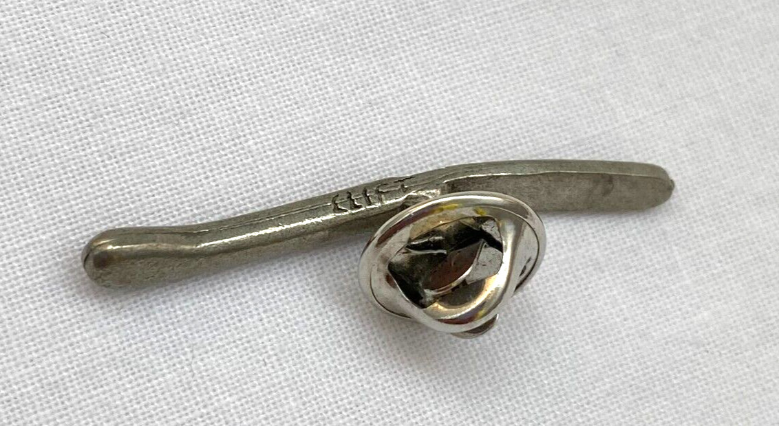 Vintage Jim Clift Pewter Knife Hat Lapel Pin Tie Tack Chef Cook 1.5″ Signed