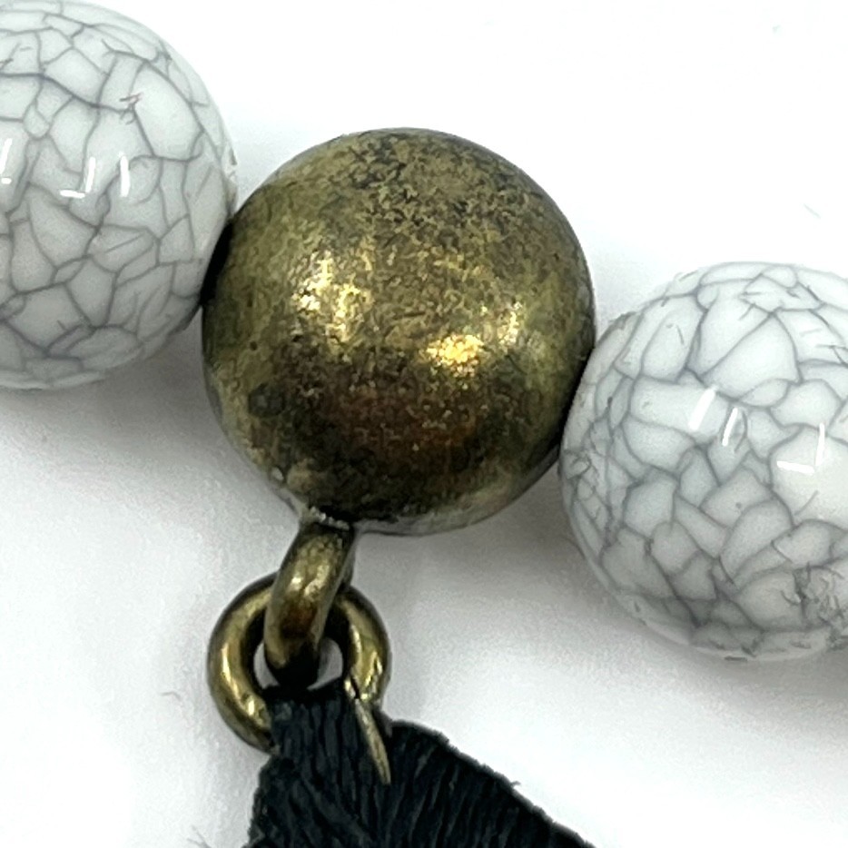 Vintage SUGARFIX by BaubleBar Modern Boho Marble Bead Tassel Pendant Necklace