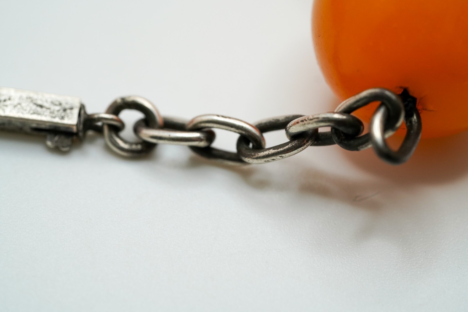Vintage Long Egg Yolk Butterscotch Amber 45 Bead Necklace 39″ x 20mm 253g